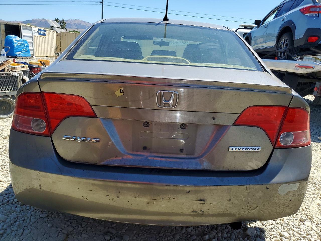 2006 Honda Civic Hybrid Gray vin: JHMFA362X6S009625