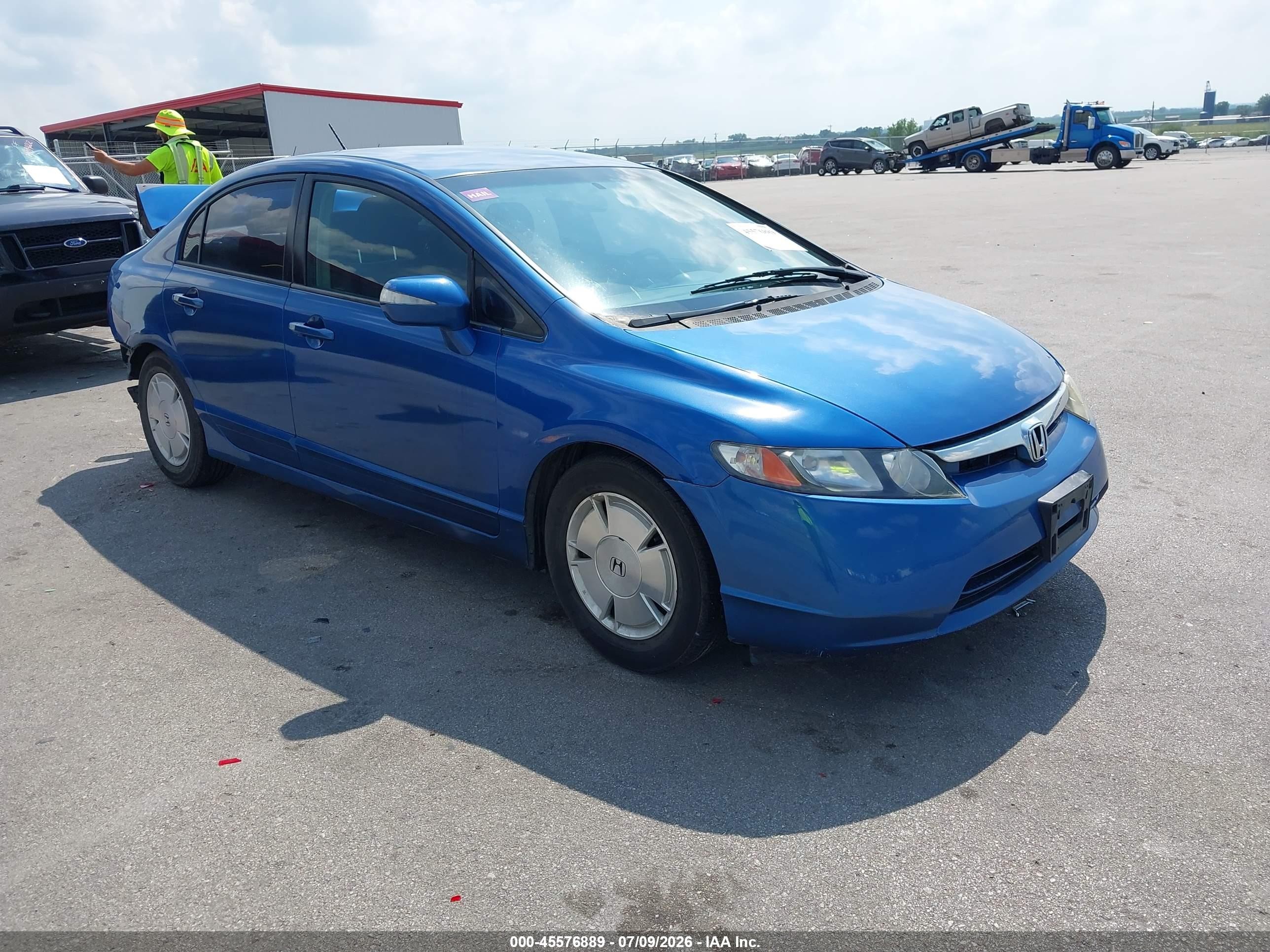 2007 Honda Civic Hybrid   Blue vin: JHMFA362X7S006855