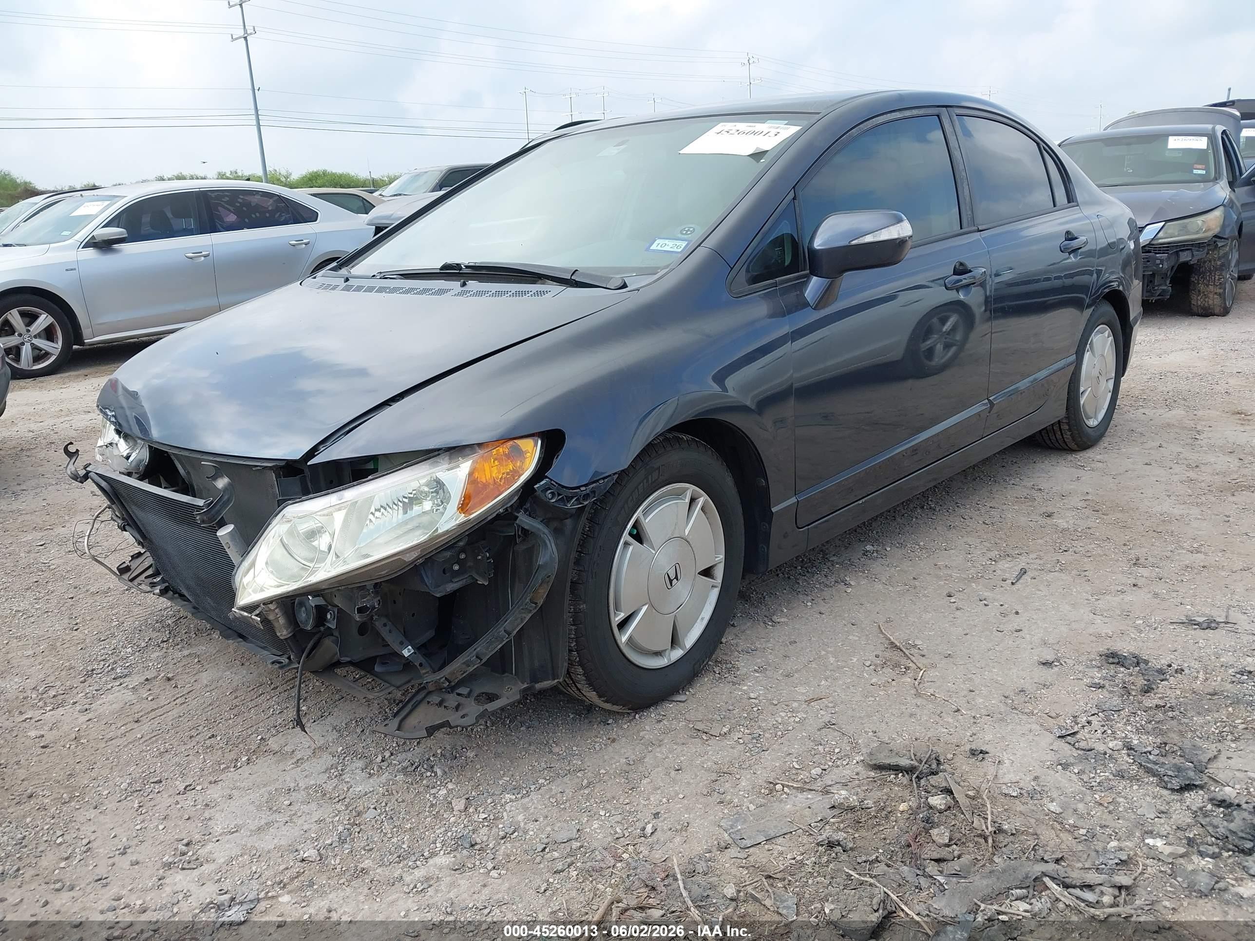 2007 Honda Civic Hybrid   Gray vin: JHMFA362X7S026023
