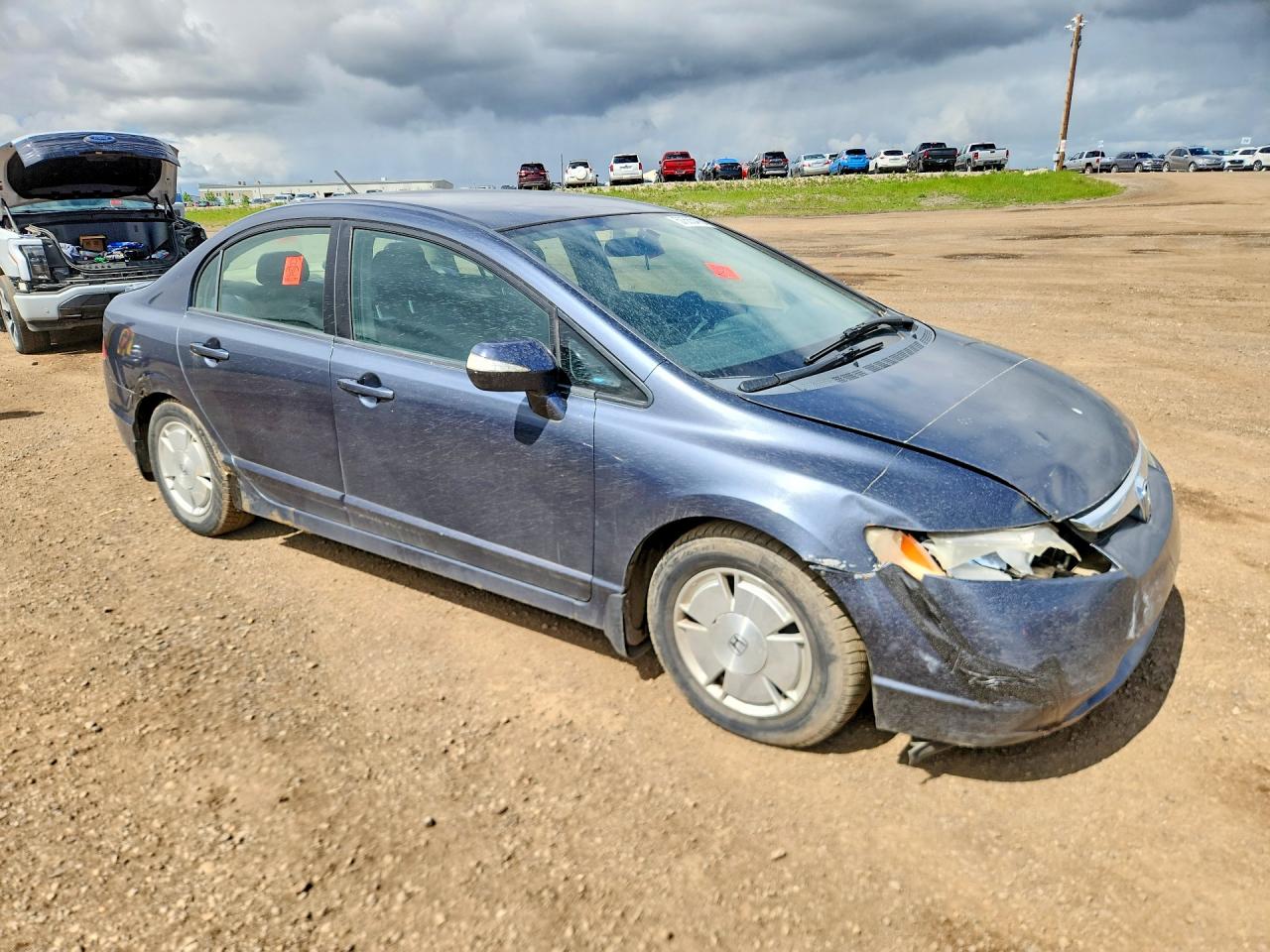 2007 Honda Civic Hybrid Gray vin: JHMFA362X7S801808