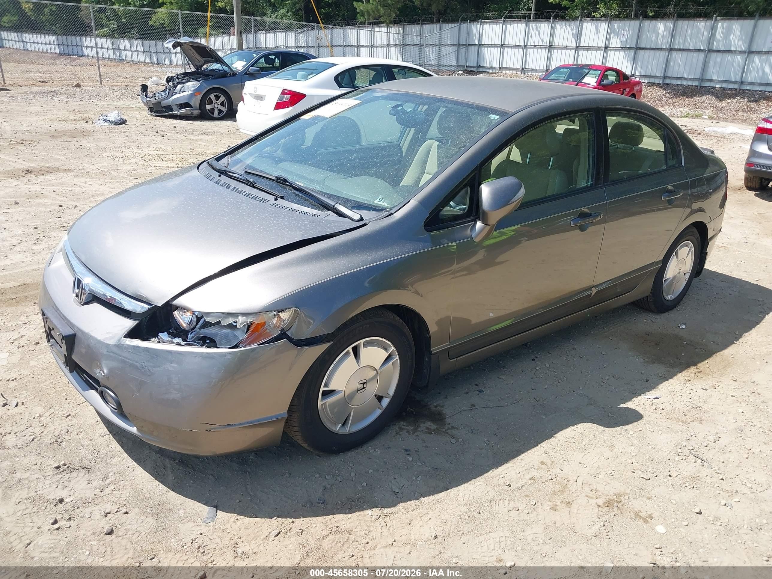 2008 Honda Civic Hybrid   Champagne vin: JHMFA362X8S026735
