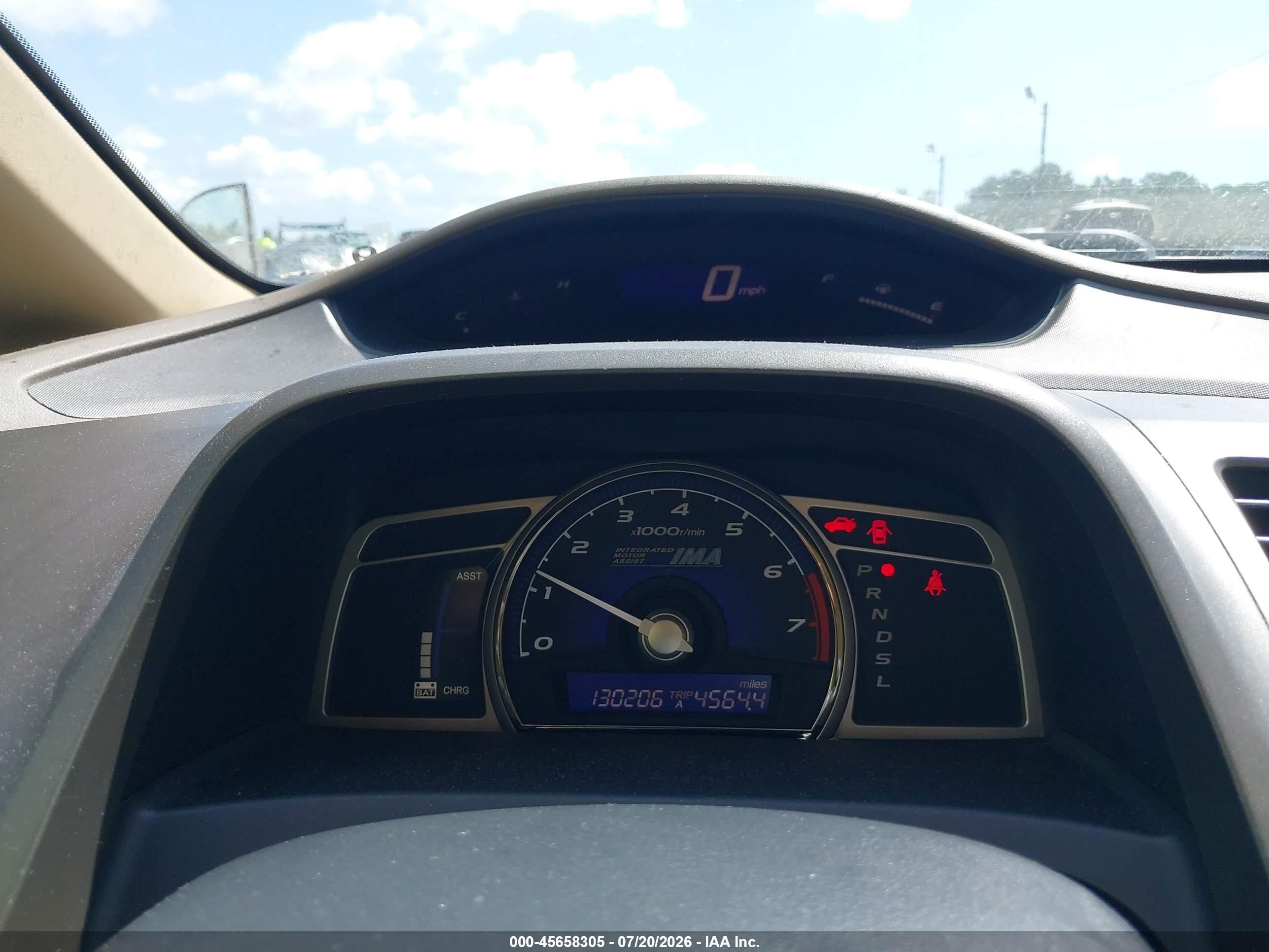 2008 Honda Civic Hybrid   Champagne vin: JHMFA362X8S026735