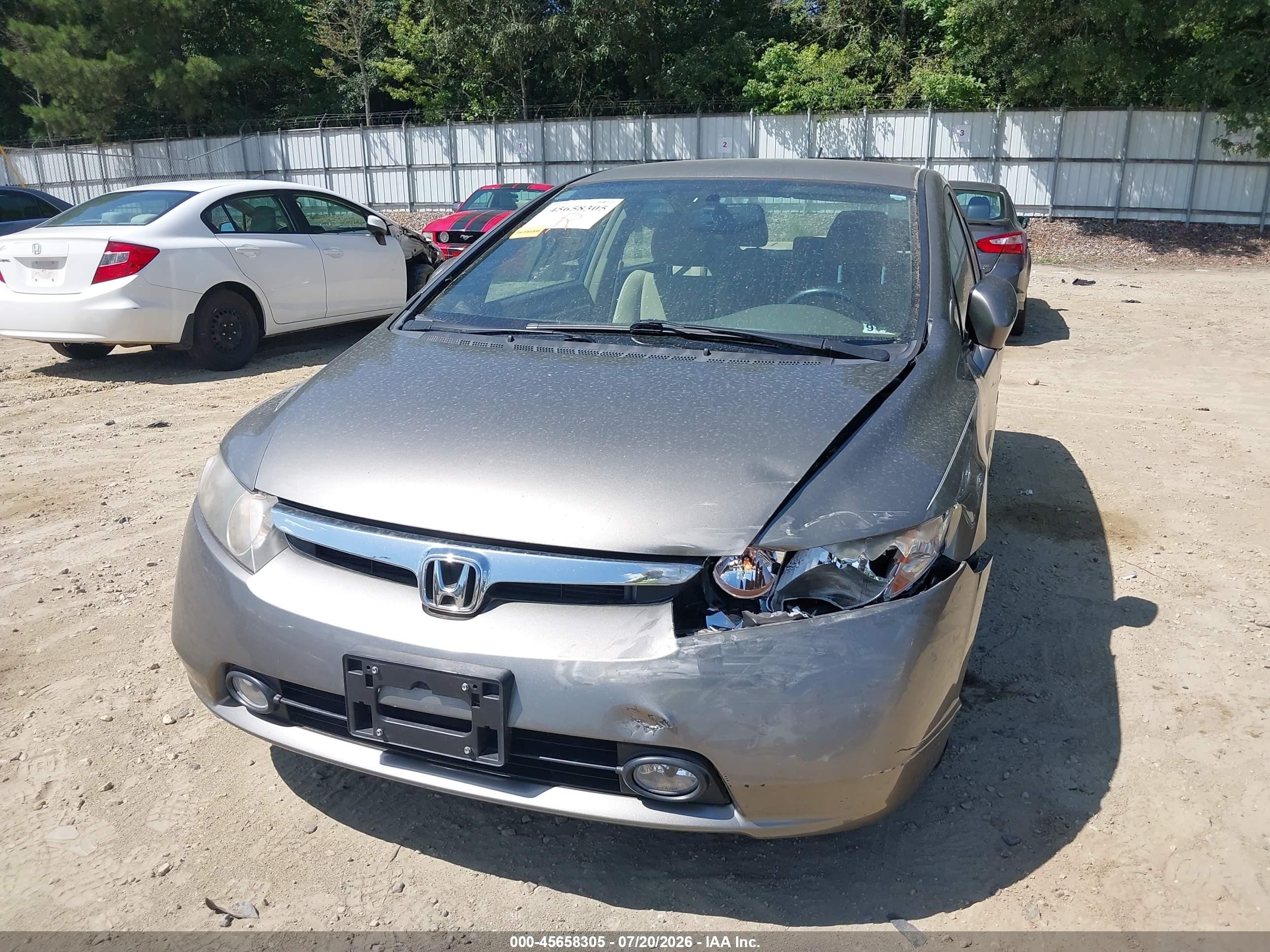 2008 Honda Civic Hybrid   Champagne vin: JHMFA362X8S026735
