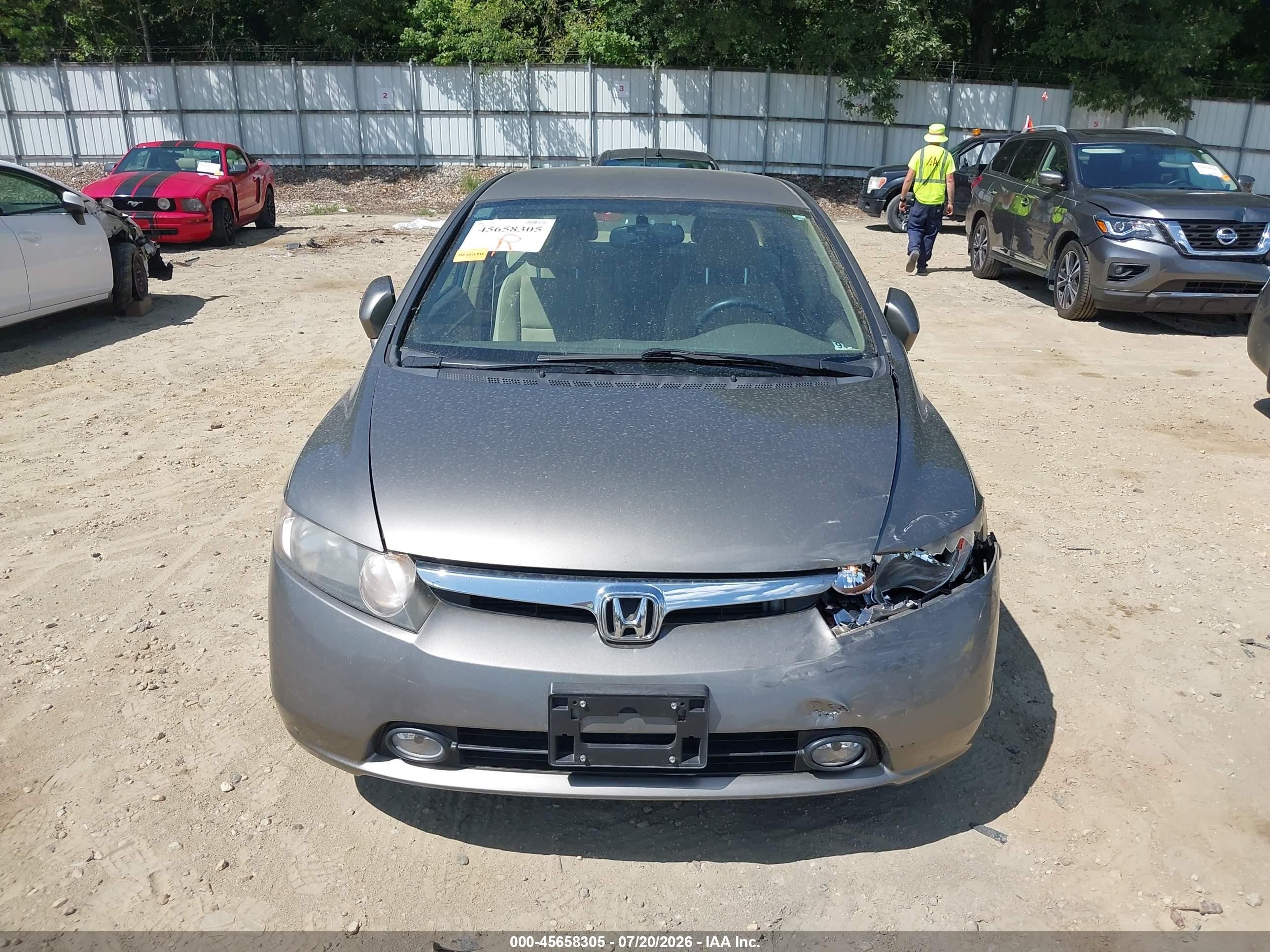 2008 Honda Civic Hybrid   Champagne vin: JHMFA362X8S026735