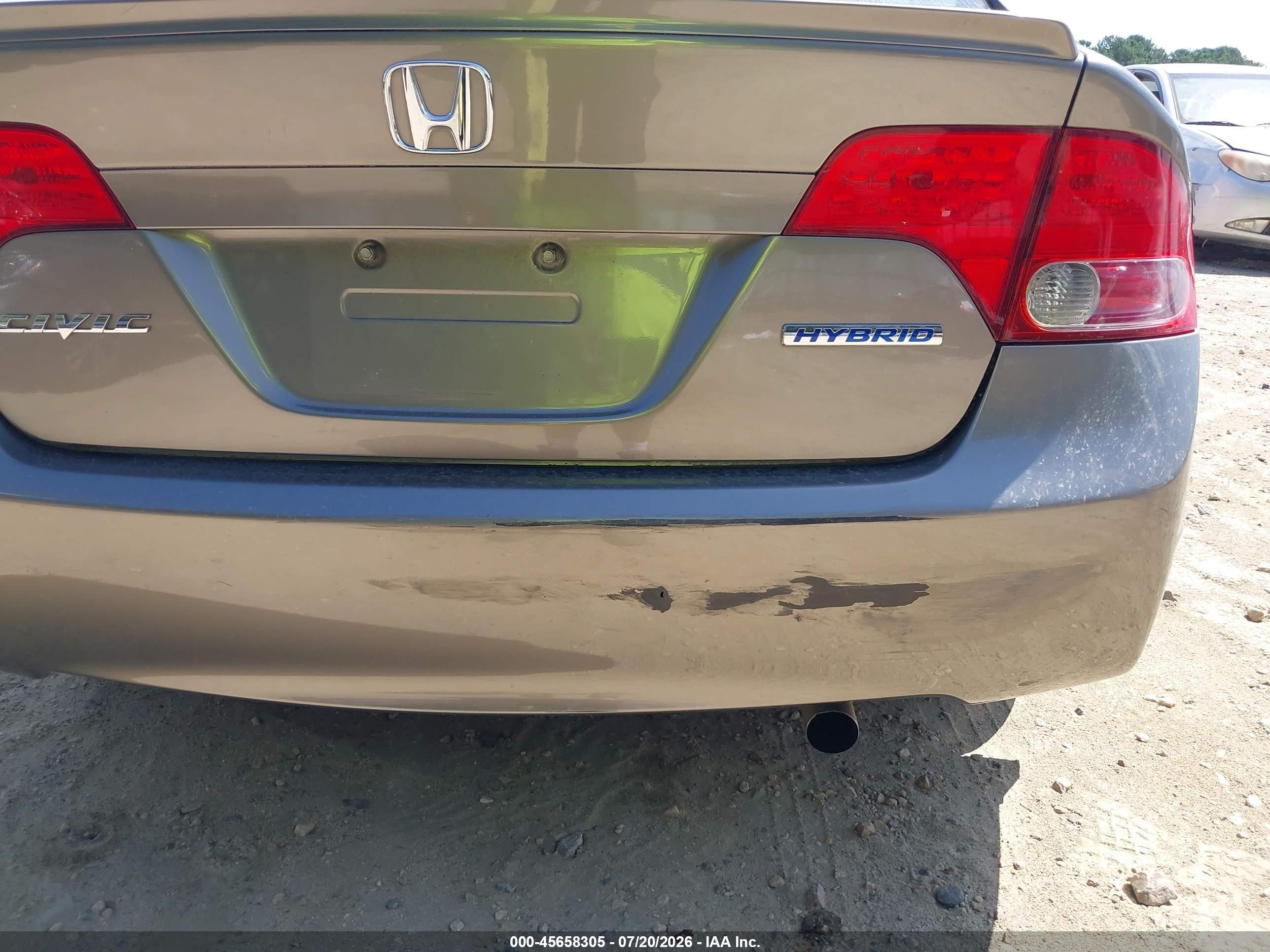 2008 Honda Civic Hybrid   Champagne vin: JHMFA362X8S026735