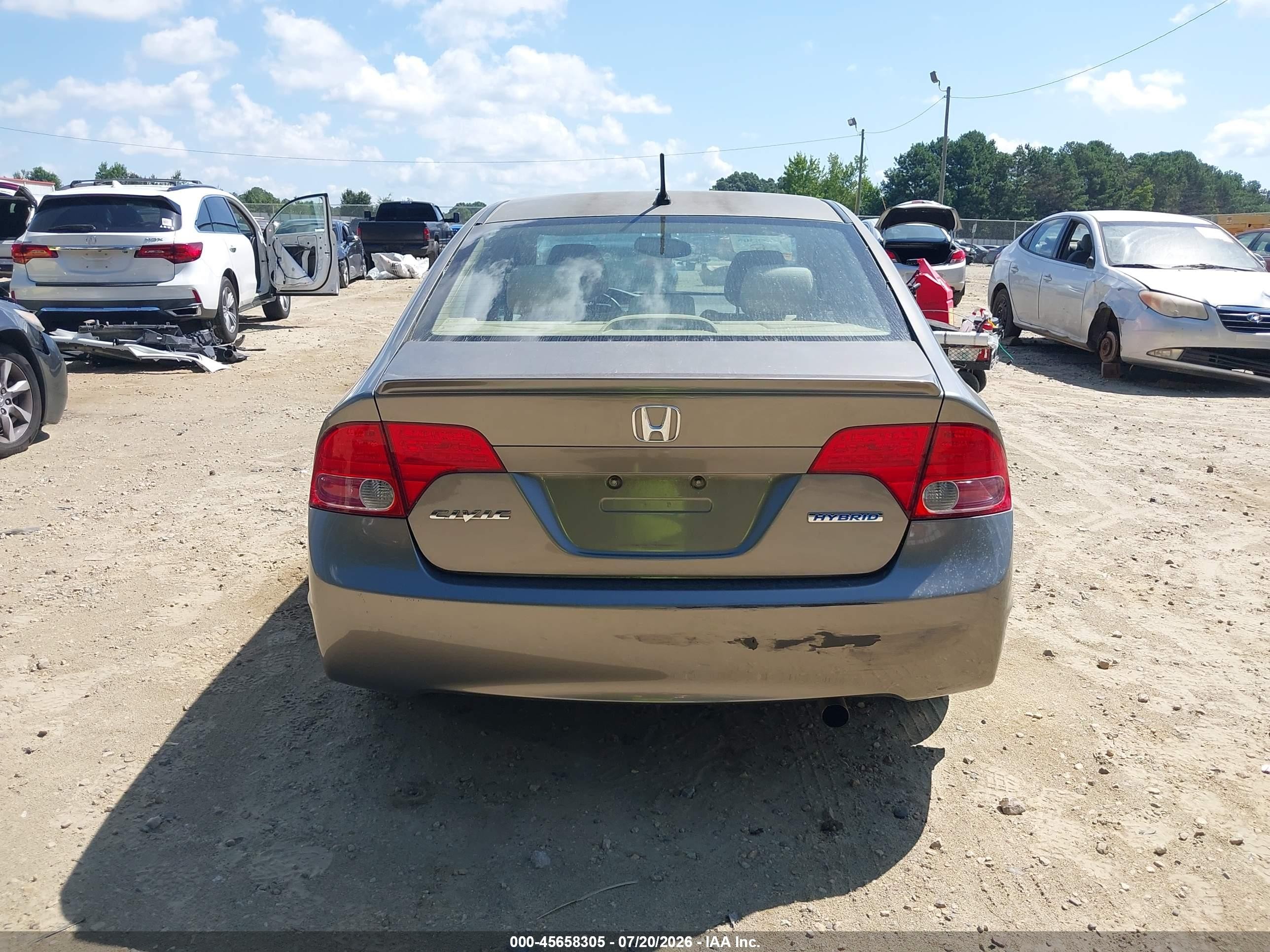2008 Honda Civic Hybrid   Champagne vin: JHMFA362X8S026735