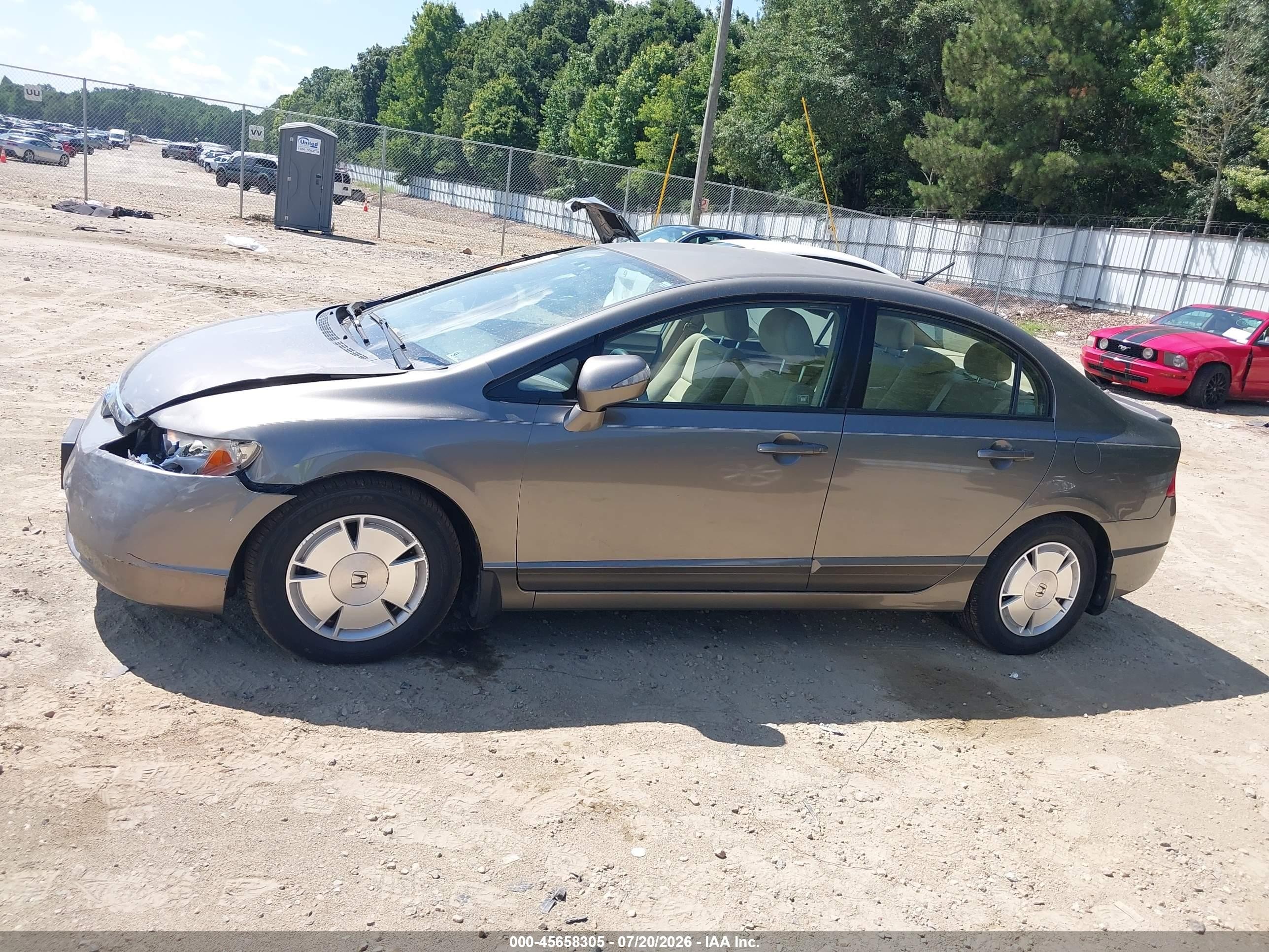 2008 Honda Civic Hybrid   Champagne vin: JHMFA362X8S026735