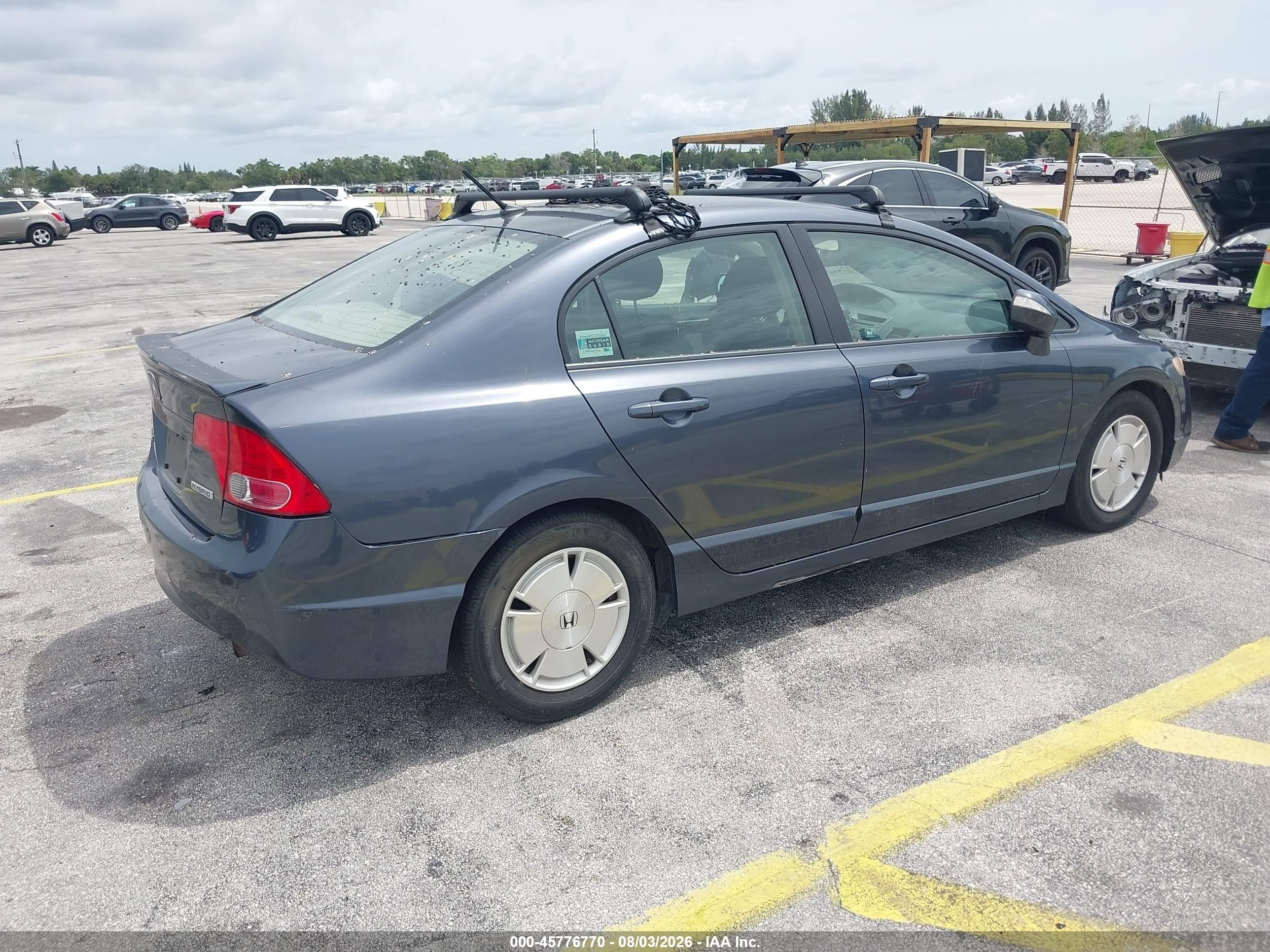 2008 Honda Civic Hybrid   Gray vin: JHMFA362X8S027237