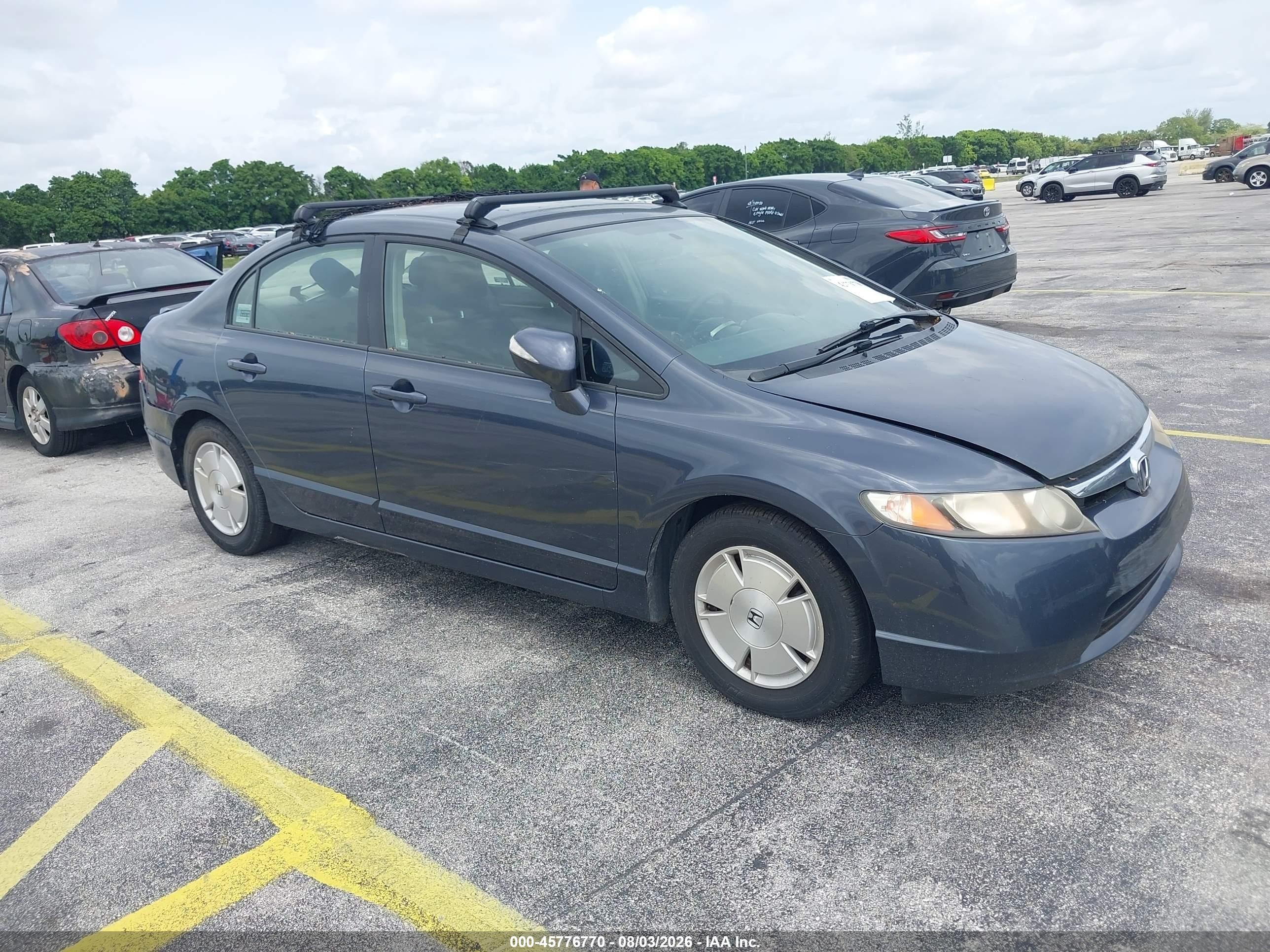 2008 Honda Civic Hybrid   Gray vin: JHMFA362X8S027237