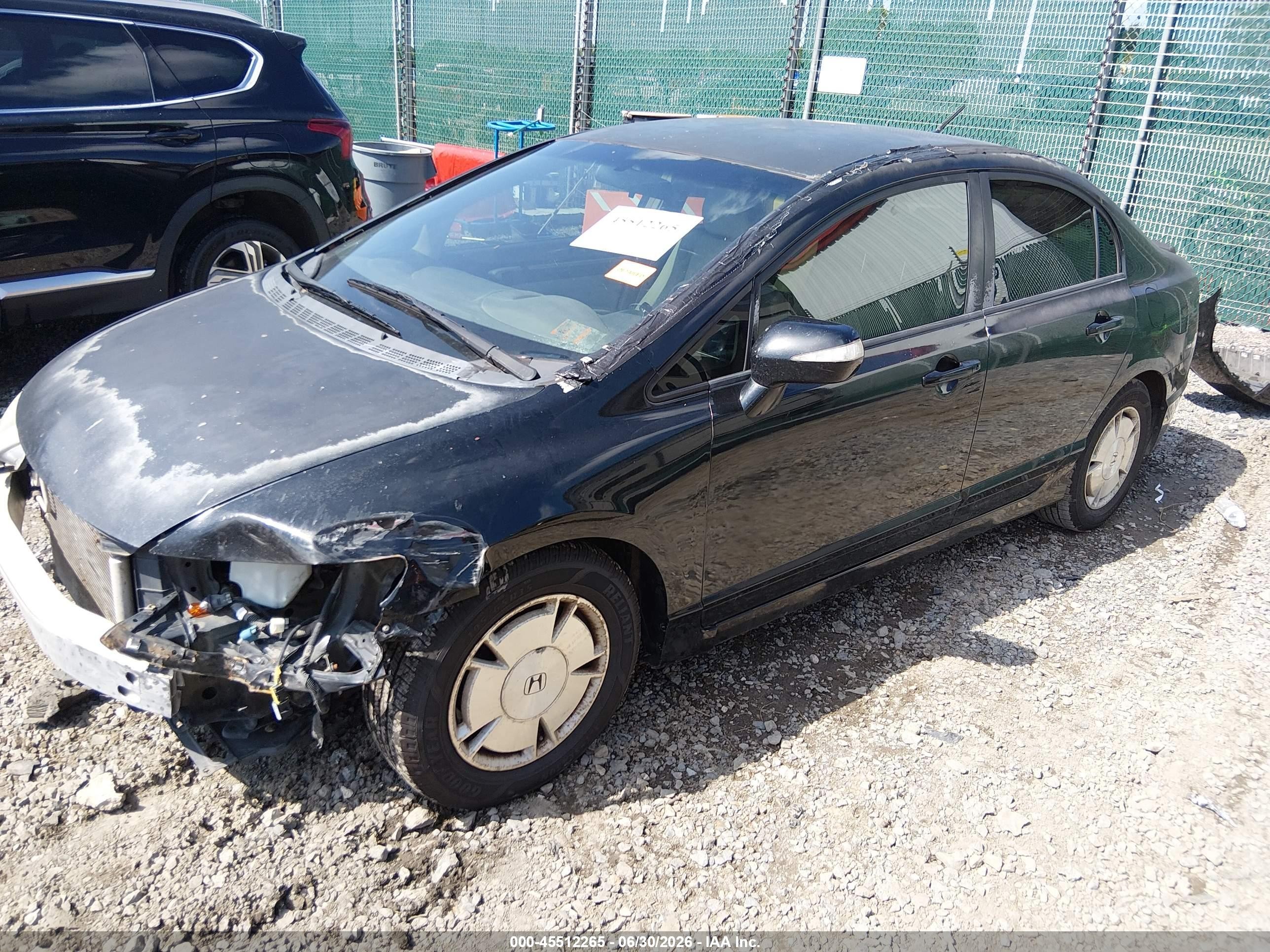 2009 Honda Civic Hybrid   Black vin: JHMFA362X9S018121
