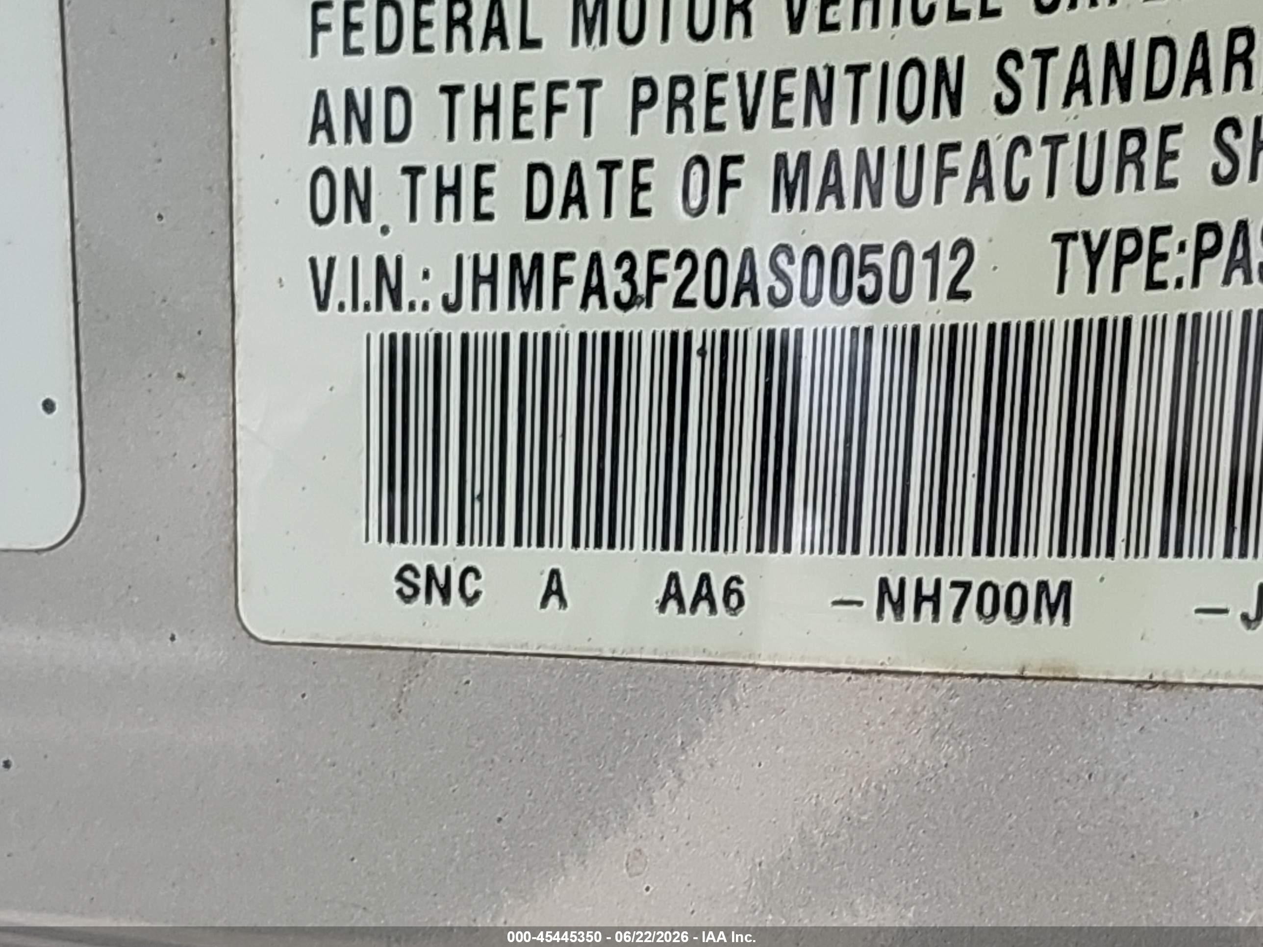 2010 Honda Civic Hybrid   Серебряный vin: JHMFA3F20AS005012