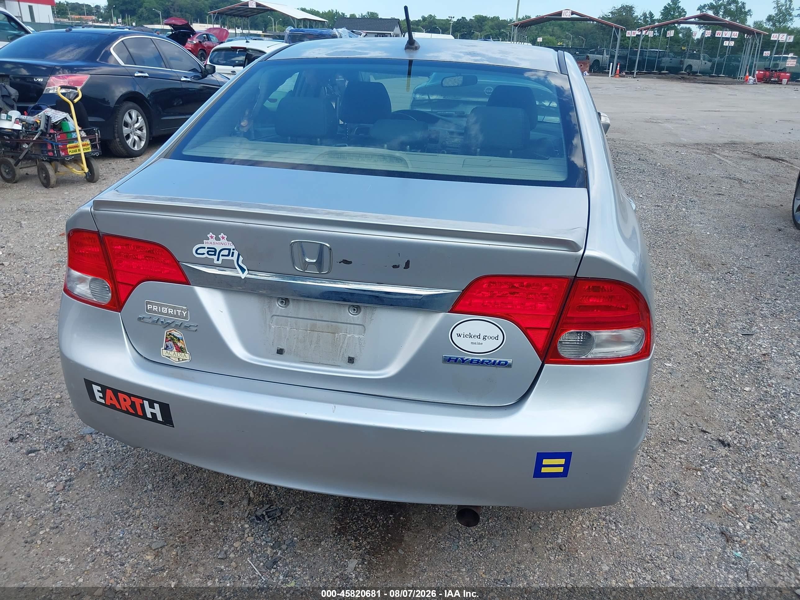 2010 Honda Civic Hybrid   Silver vin: JHMFA3F22AS003830