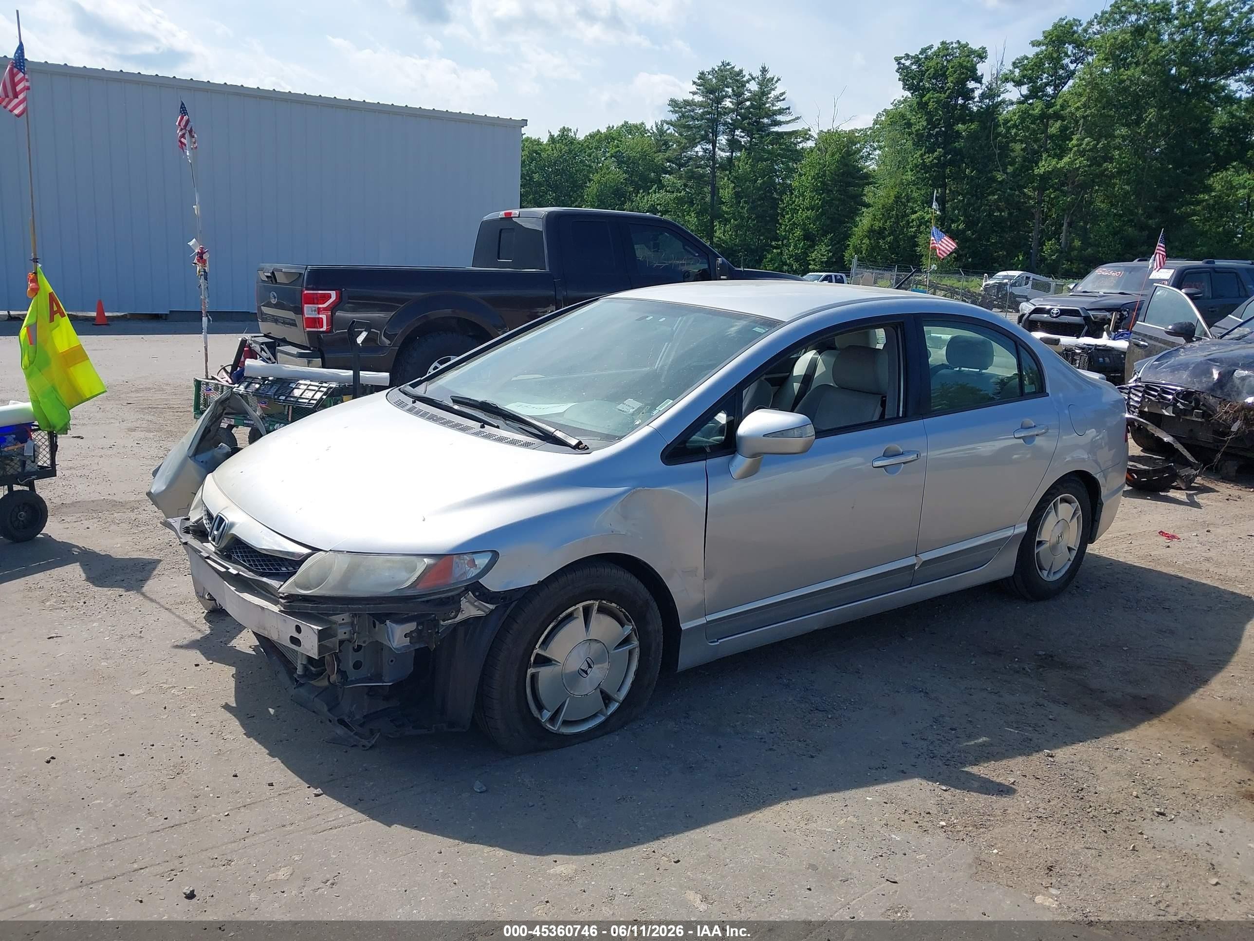 2010 Honda Civic Hybrid   Silver vin: JHMFA3F23AS003576
