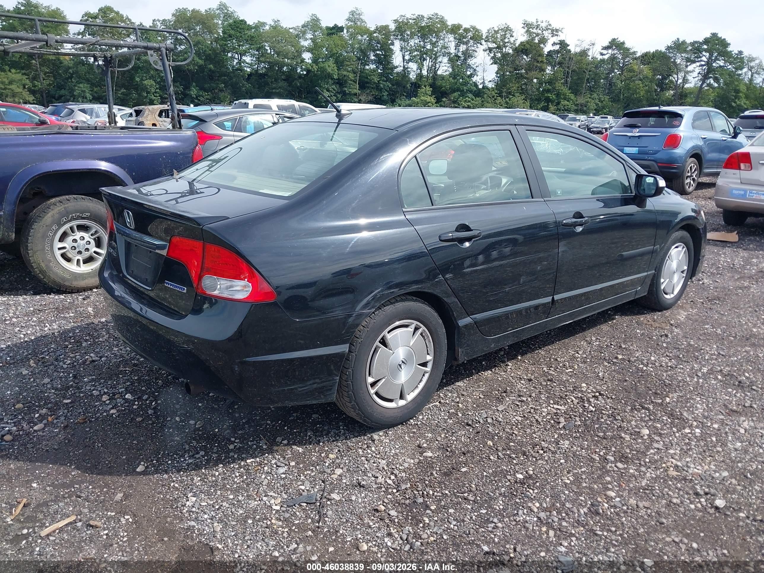 2010 Honda Civic Hybrid   Black vin: JHMFA3F23AS003691