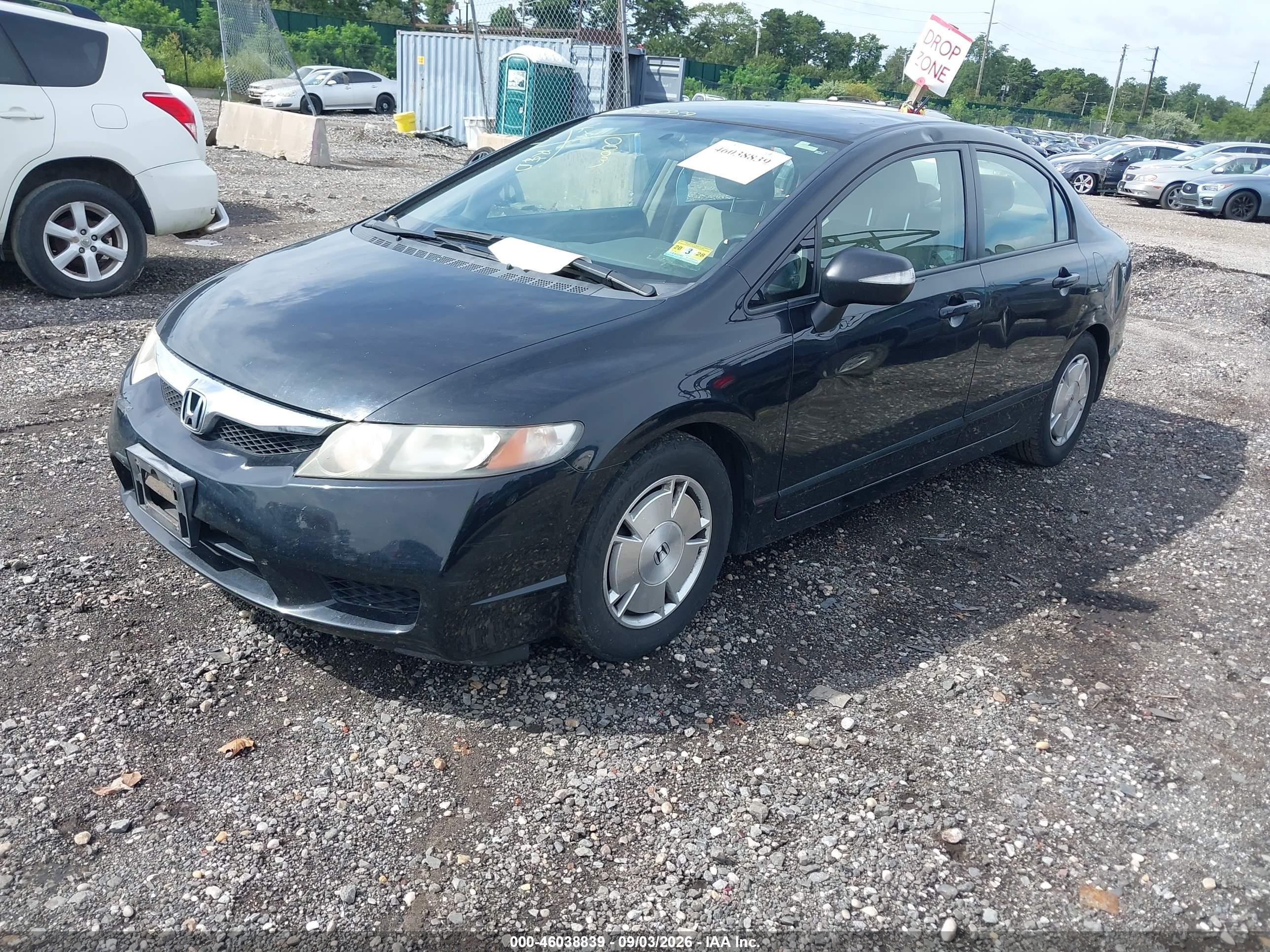2010 Honda Civic Hybrid   Black vin: JHMFA3F23AS003691