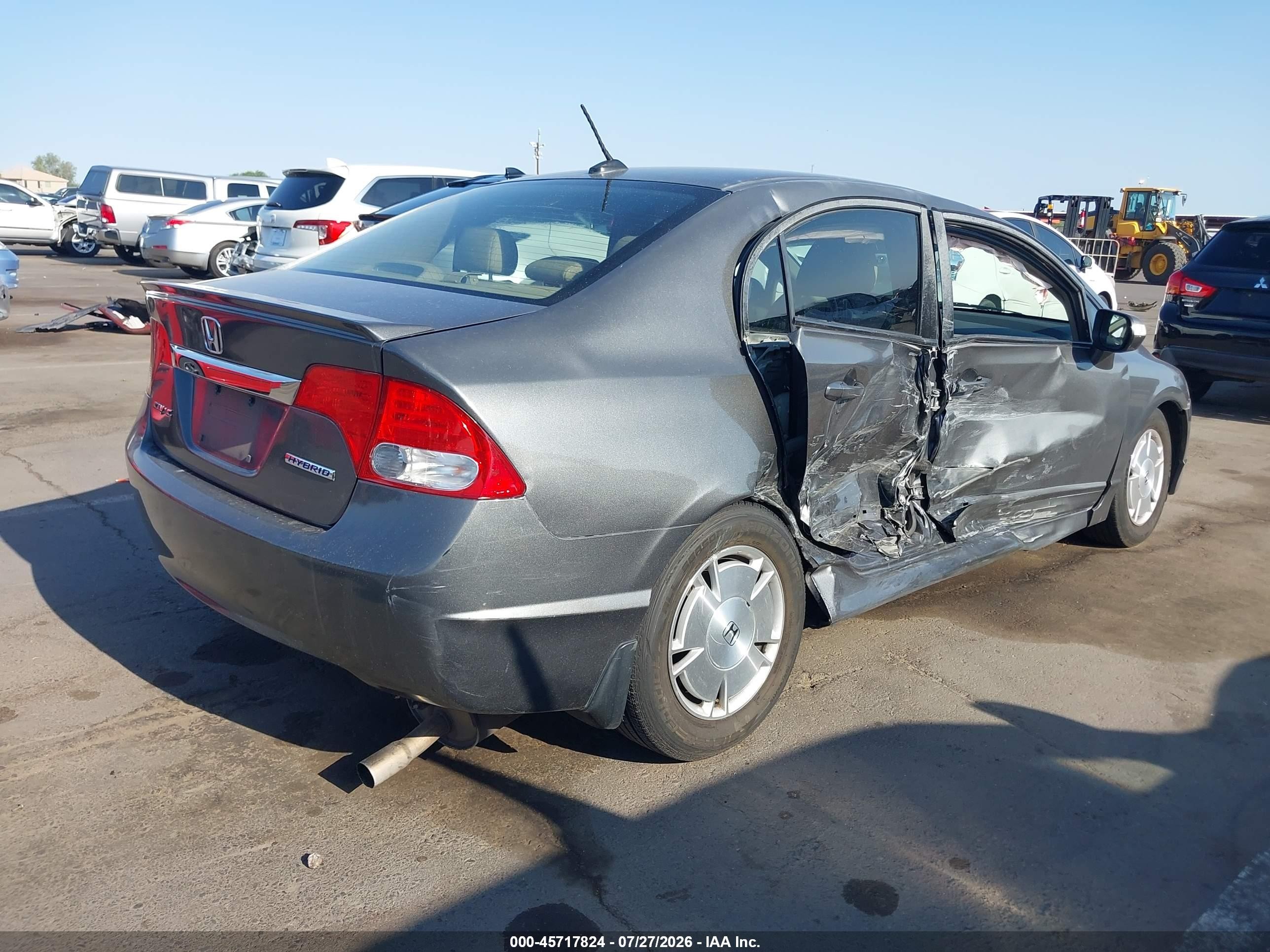 2010 Honda Civic Hybrid   Gray vin: JHMFA3F24AS007149