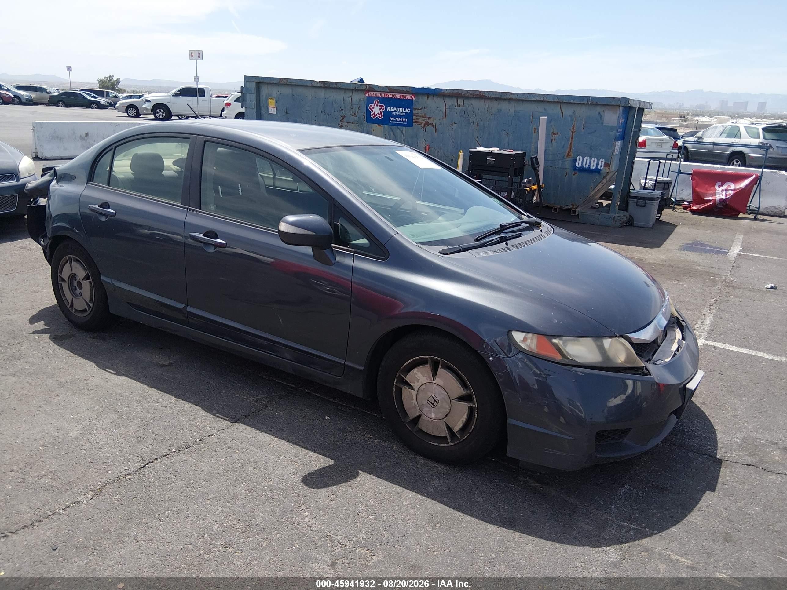 2010 Honda Civic Hybrid   Blue vin: JHMFA3F25AS001327