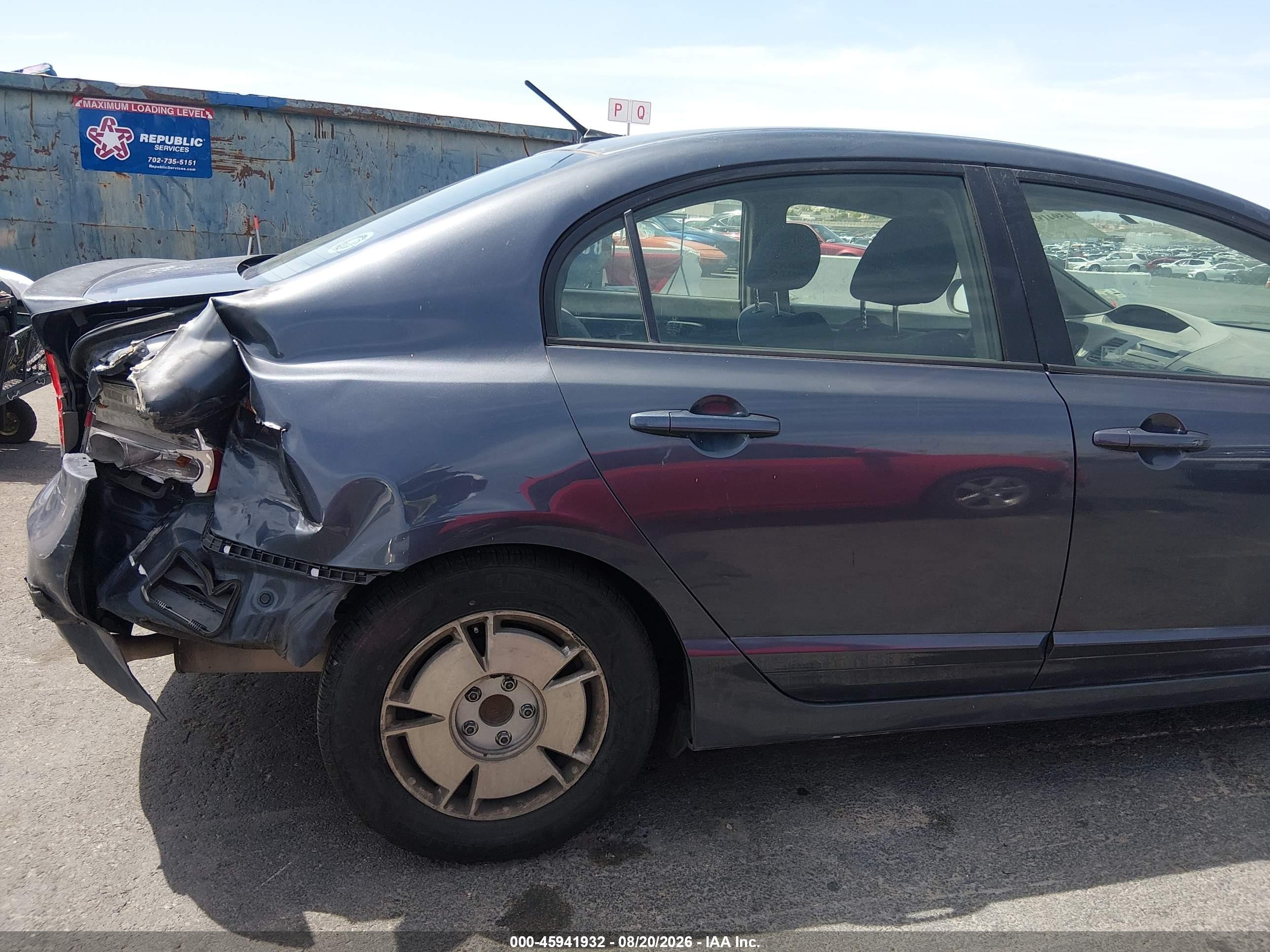 2010 Honda Civic Hybrid   Blue vin: JHMFA3F25AS001327