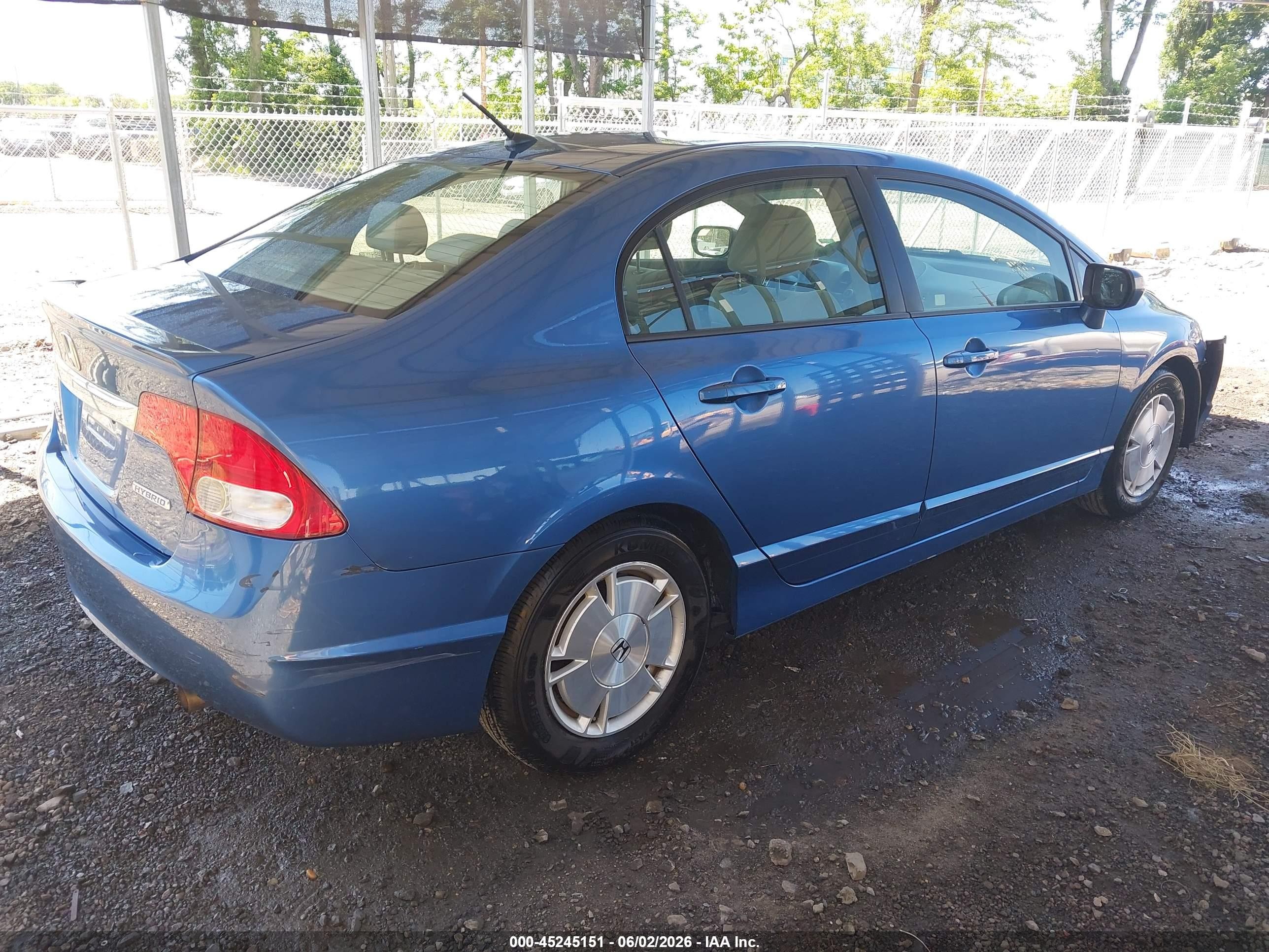 2010 Honda Civic Hybrid Синий vin: JHMFA3F25AS002199