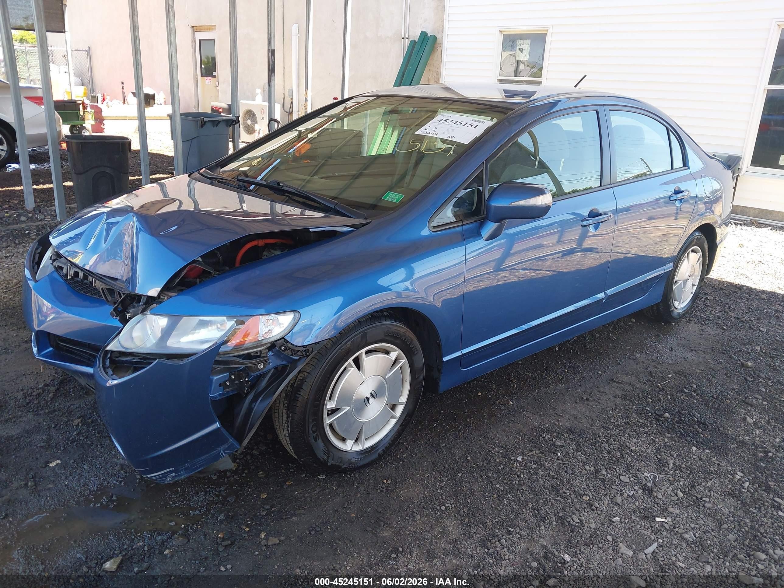 2010 Honda Civic Hybrid Синий vin: JHMFA3F25AS002199