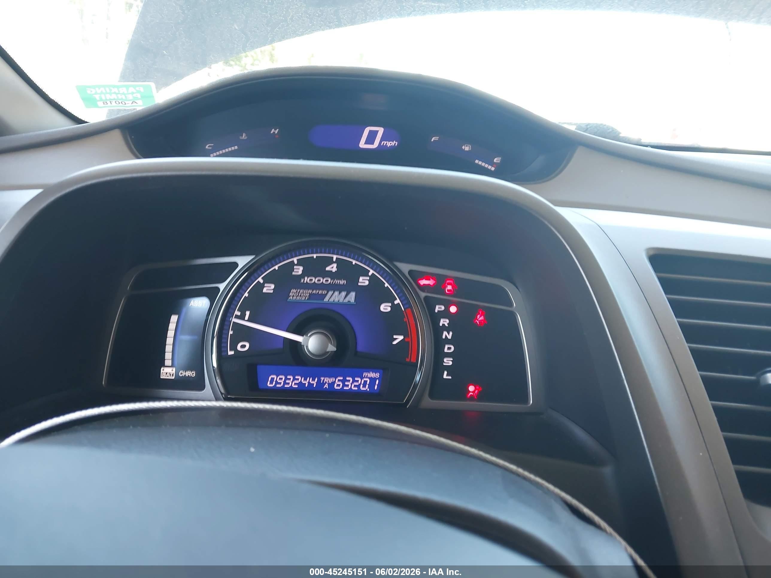 2010 Honda Civic Hybrid Синий vin: JHMFA3F25AS002199