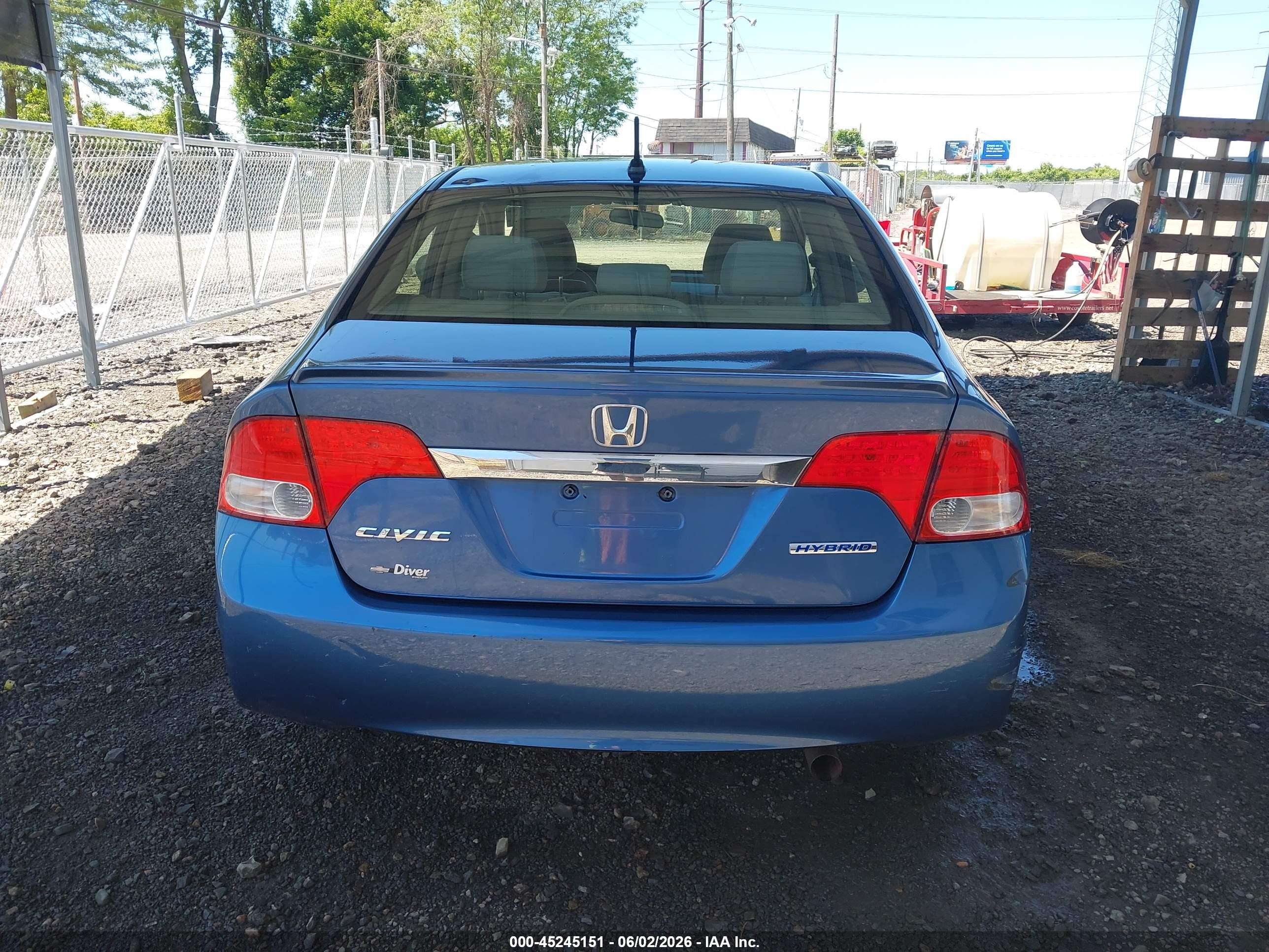 2010 Honda Civic Hybrid Синий vin: JHMFA3F25AS002199