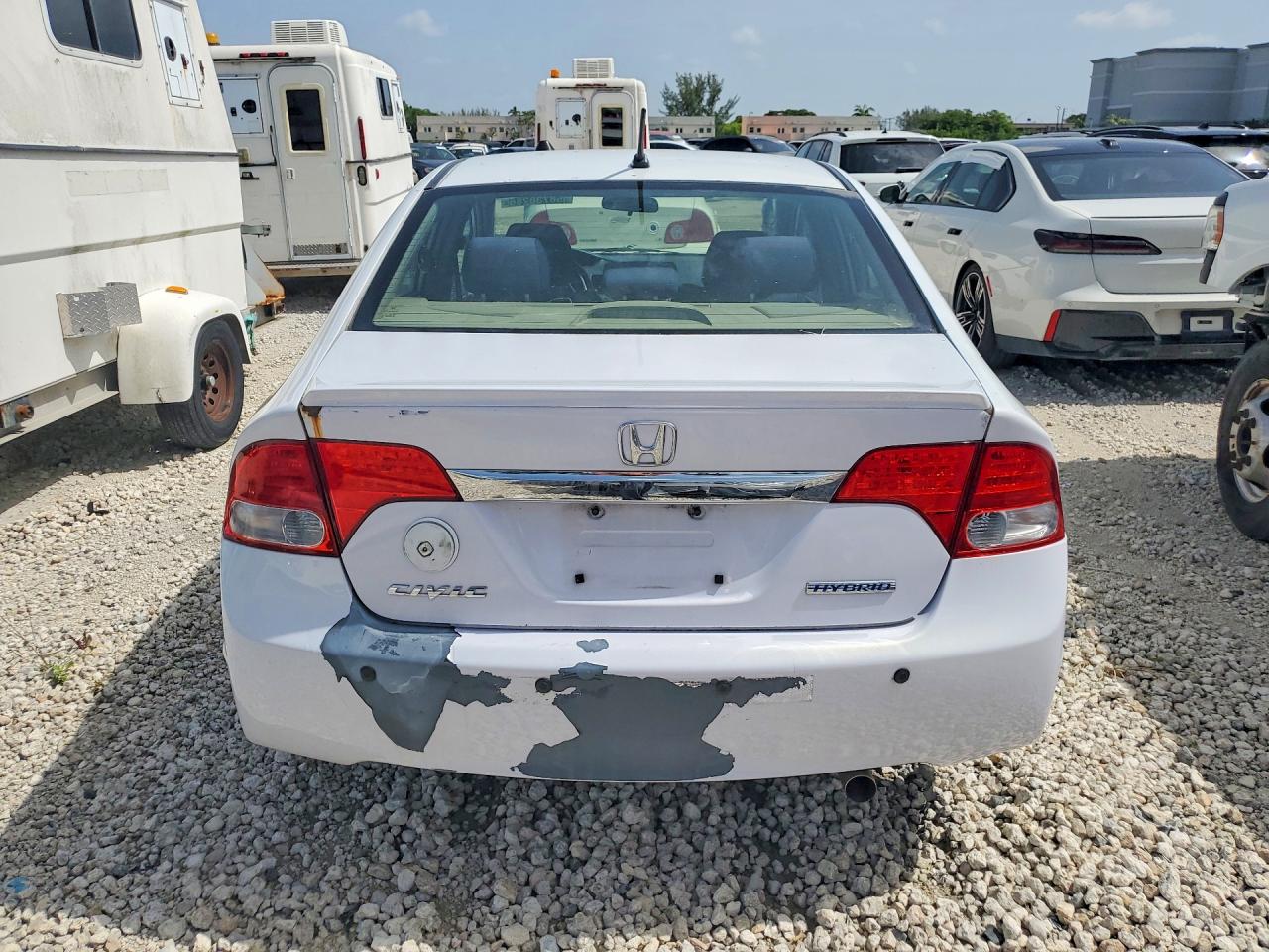 2011 Honda Civic Hybrid White vin: JHMFA3F25BS000129