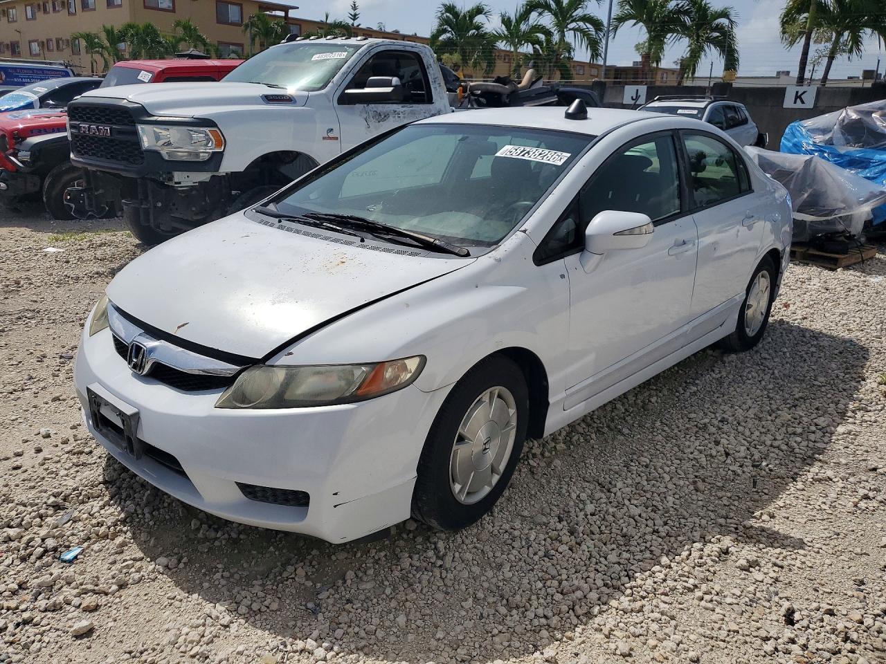 2011 Honda Civic Hybrid White vin: JHMFA3F25BS000129