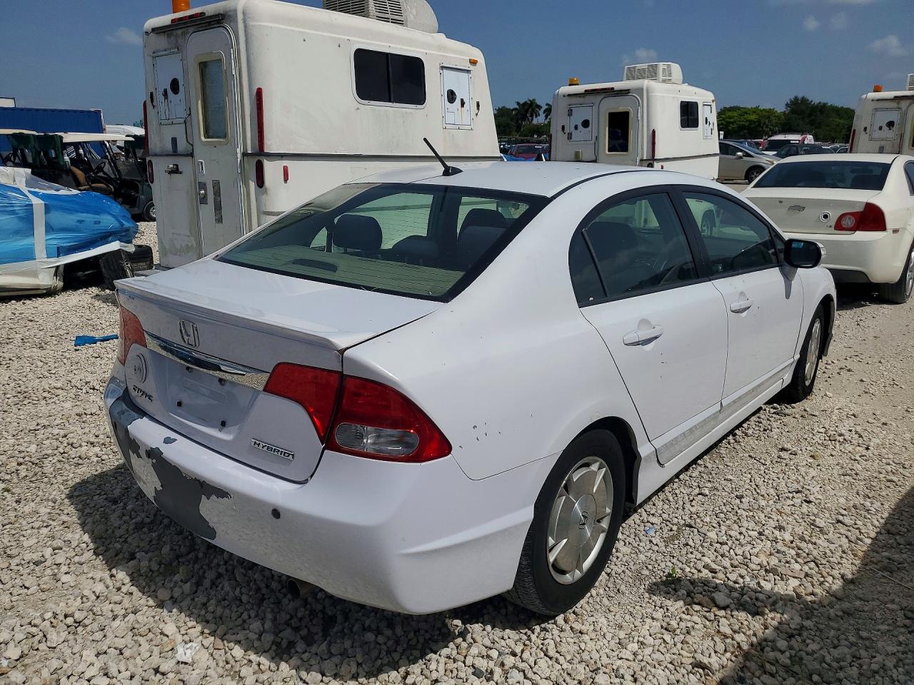 2011 Honda Civic Hybrid White vin: JHMFA3F25BS000129