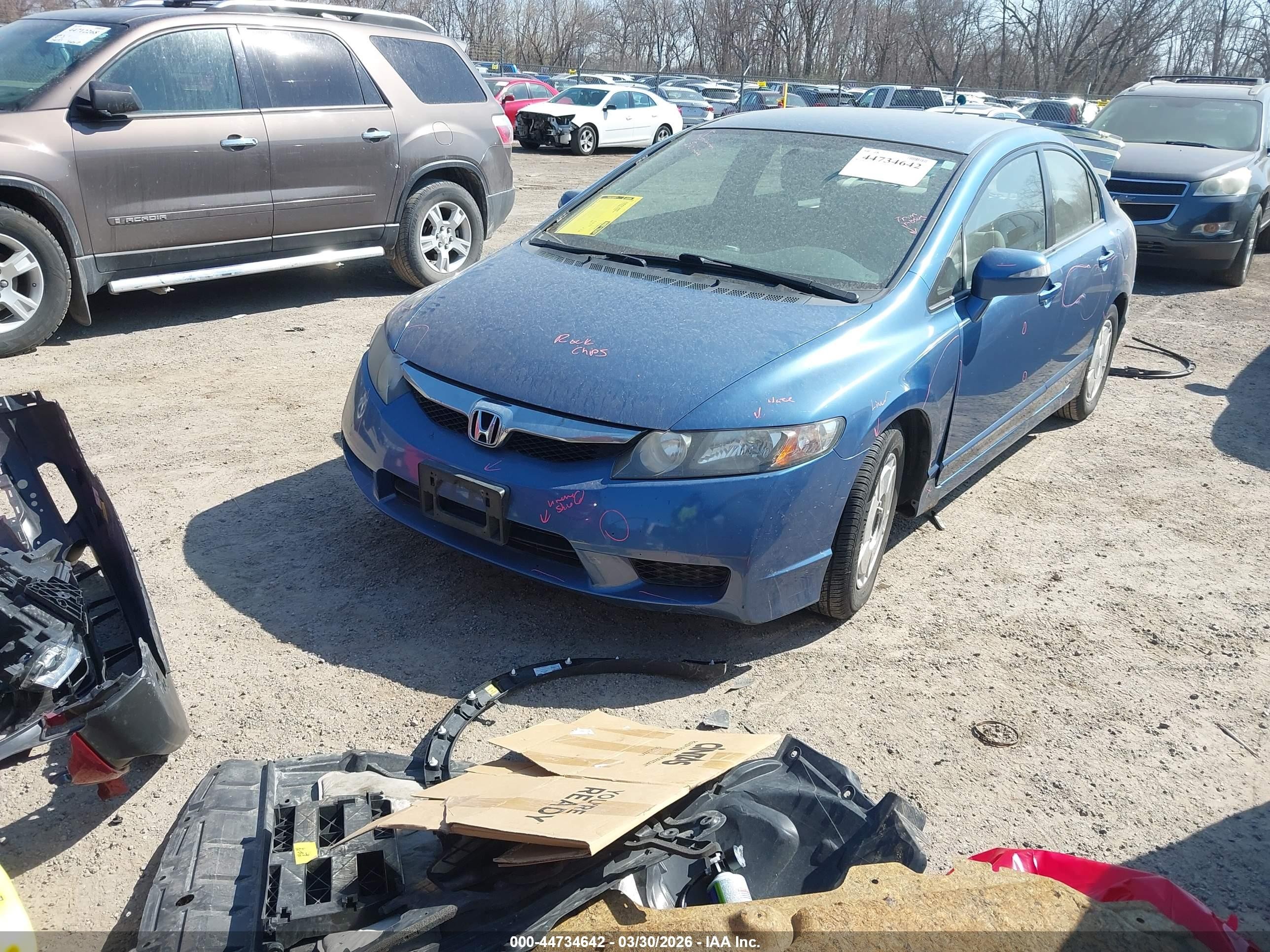 2011 Honda Civic Hybrid   Blue vin: JHMFA3F27BS001444