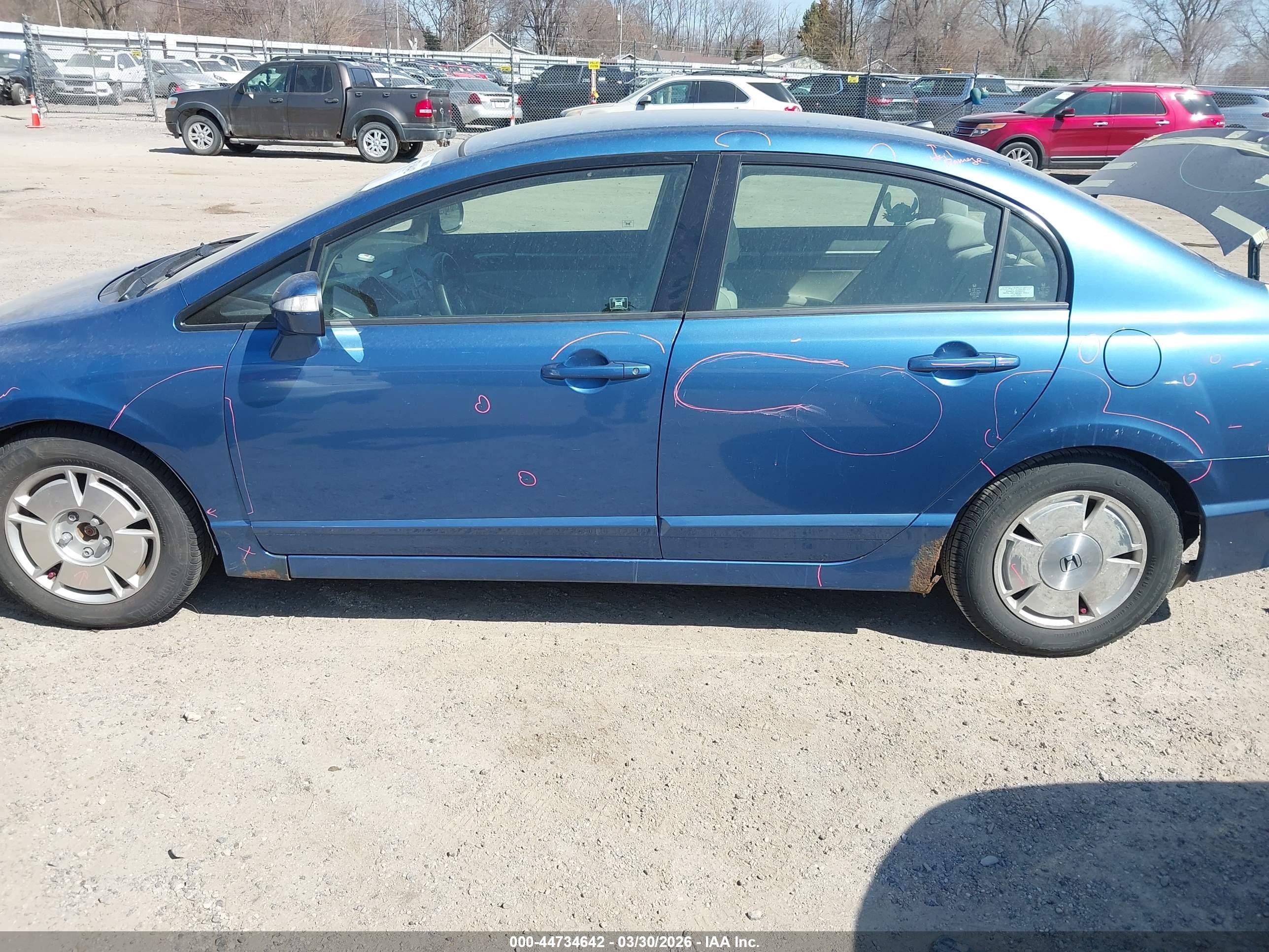2011 Honda Civic Hybrid   Blue vin: JHMFA3F27BS001444