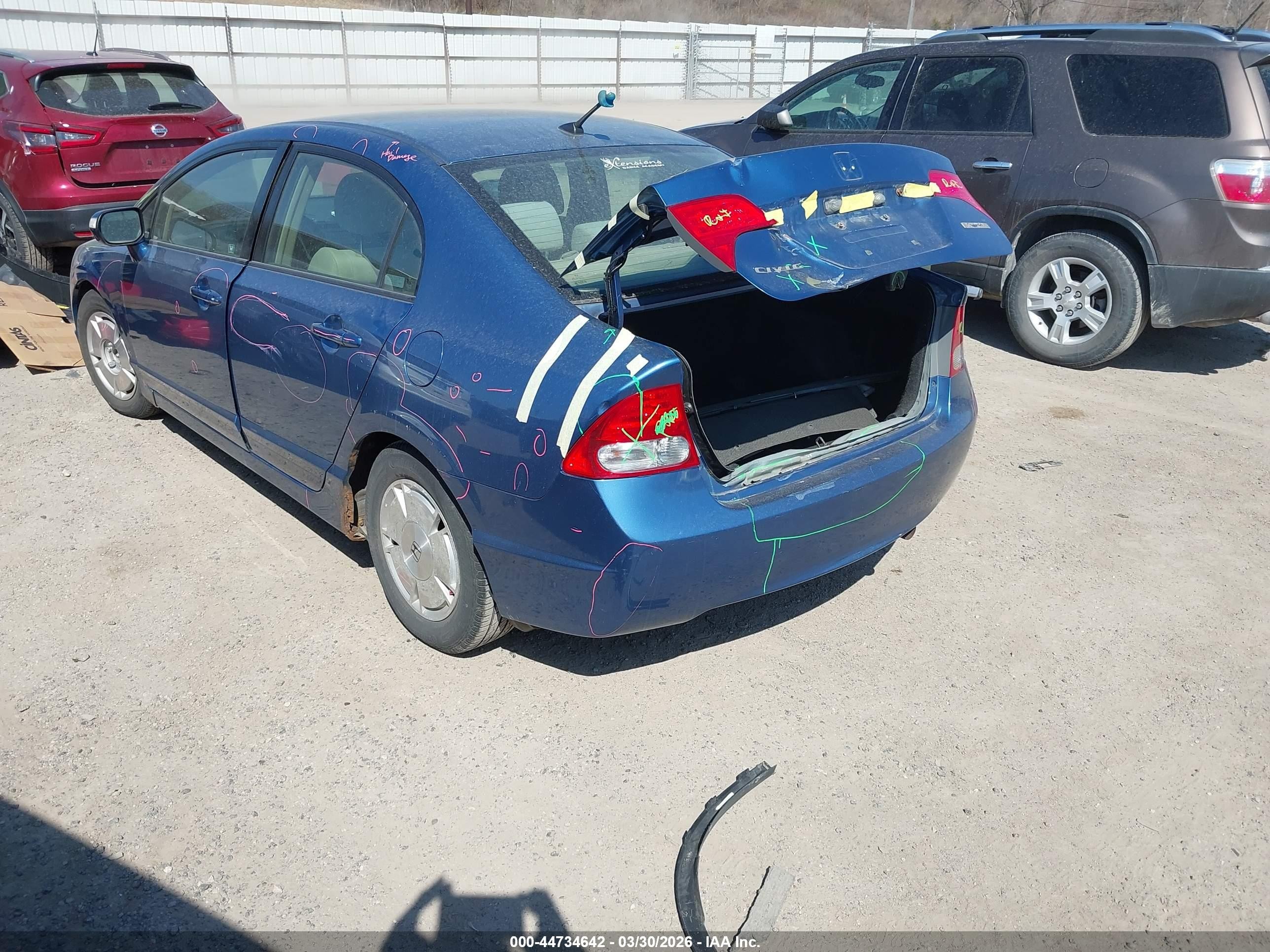 2011 Honda Civic Hybrid   Blue vin: JHMFA3F27BS001444