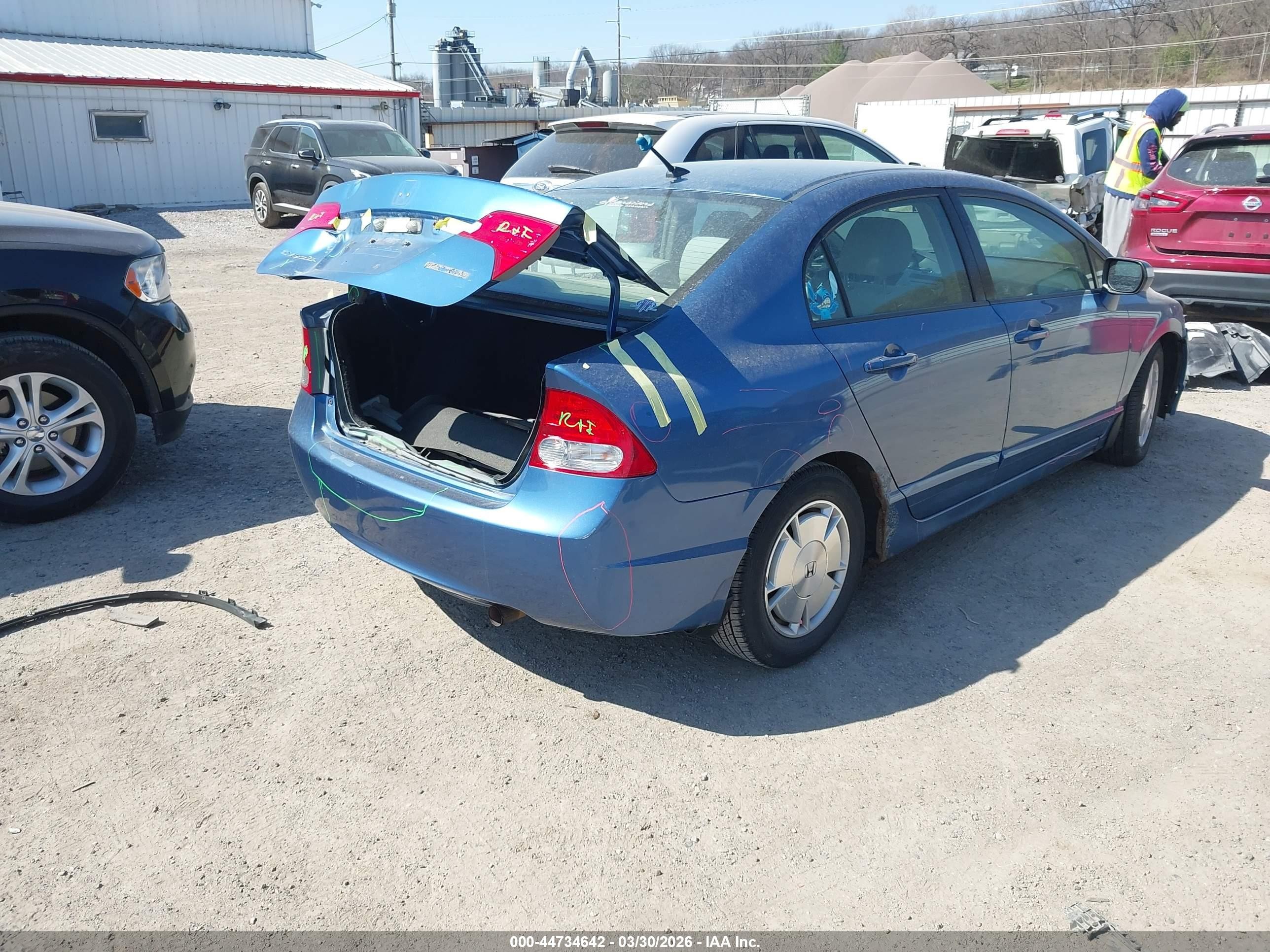 2011 Honda Civic Hybrid   Blue vin: JHMFA3F27BS001444