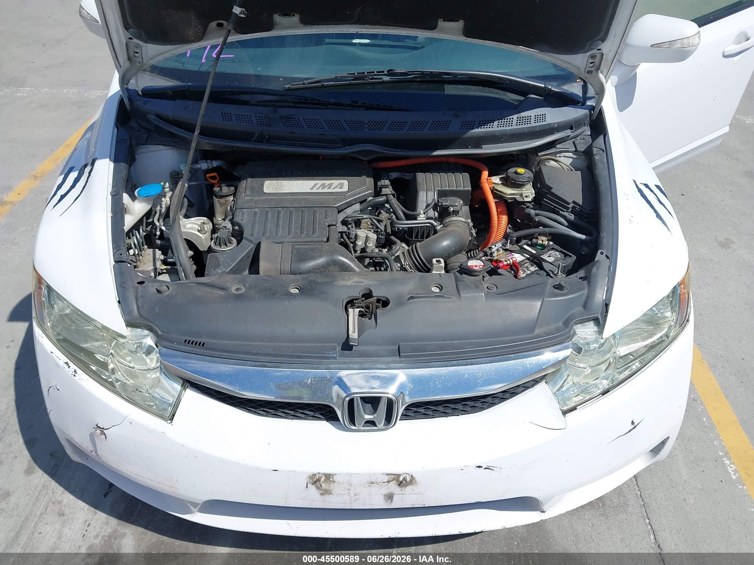 2010 Honda Civic Hybrid   White vin: JHMFA3F28AS007560