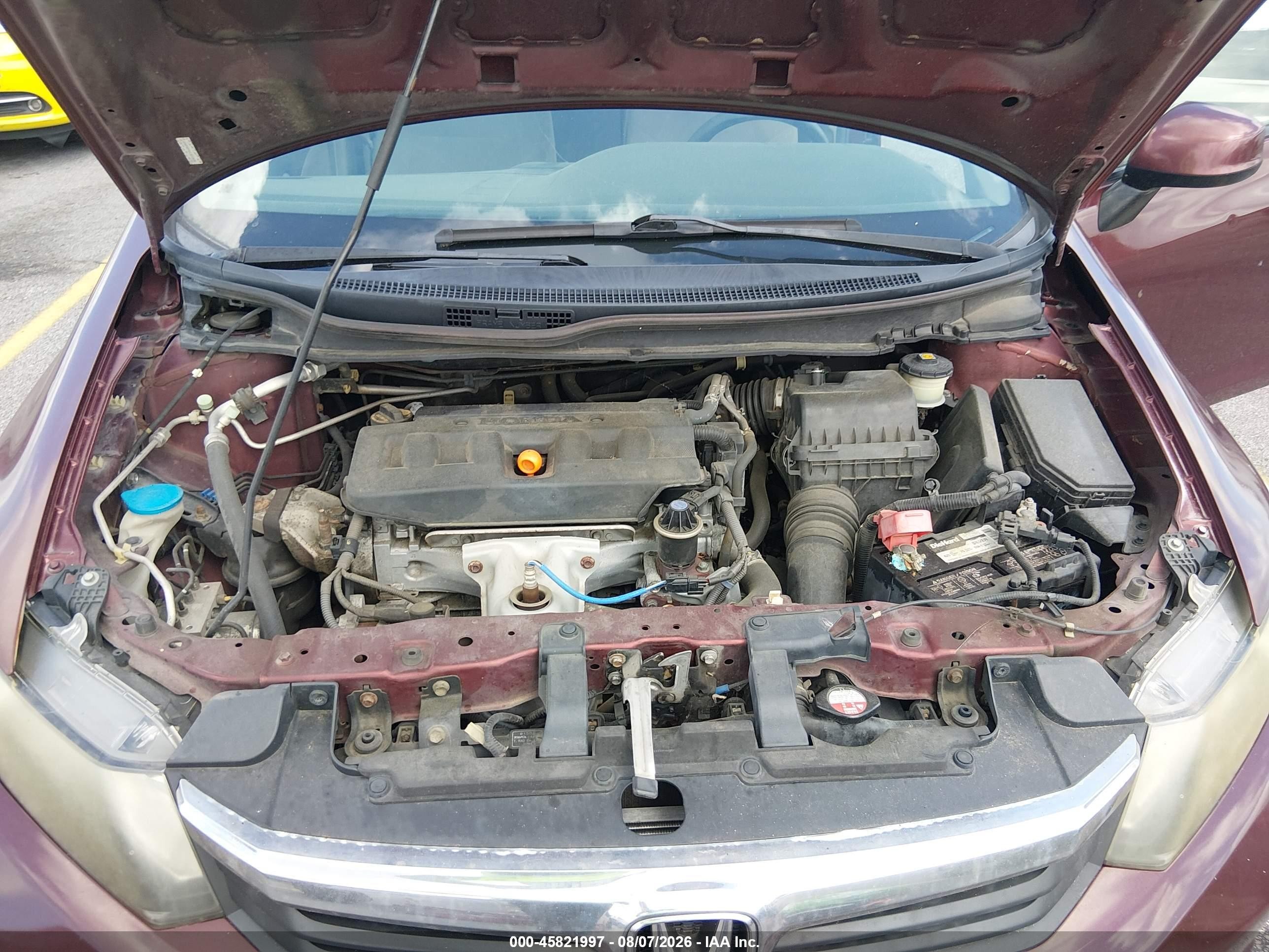 2012 Honda Civic Lx Burgundy vin: JHMFB2F50CS003636