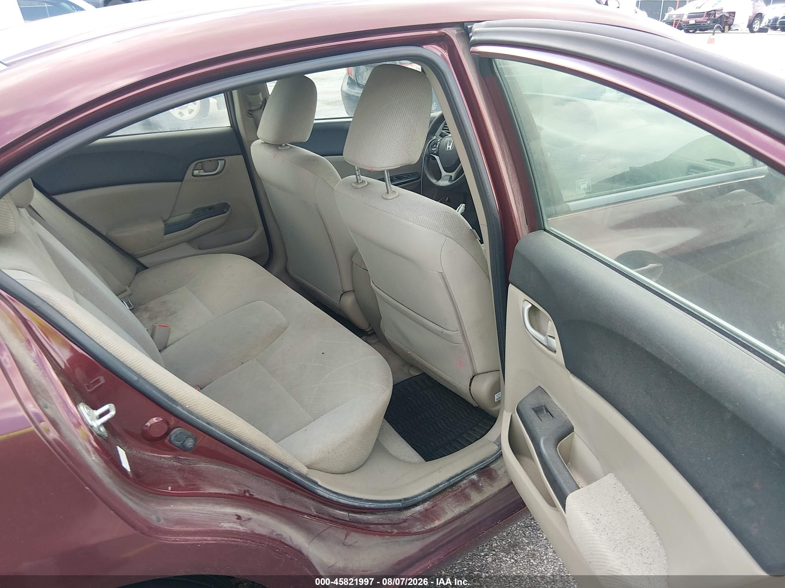 2012 Honda Civic Lx Burgundy vin: JHMFB2F50CS003636