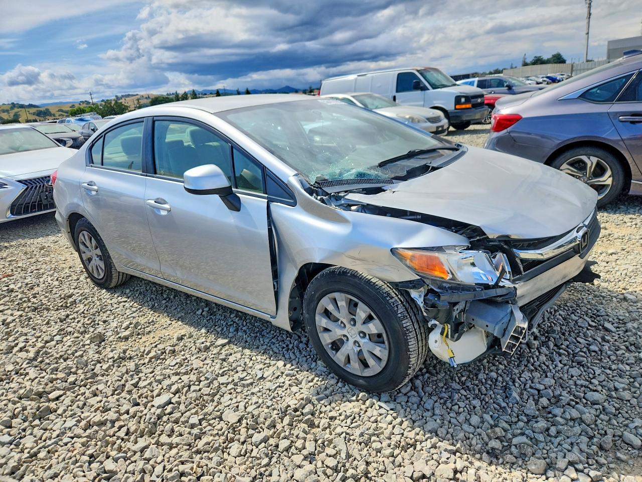 2012 Honda Civic Lx Silver vin: JHMFB2F50CS004317