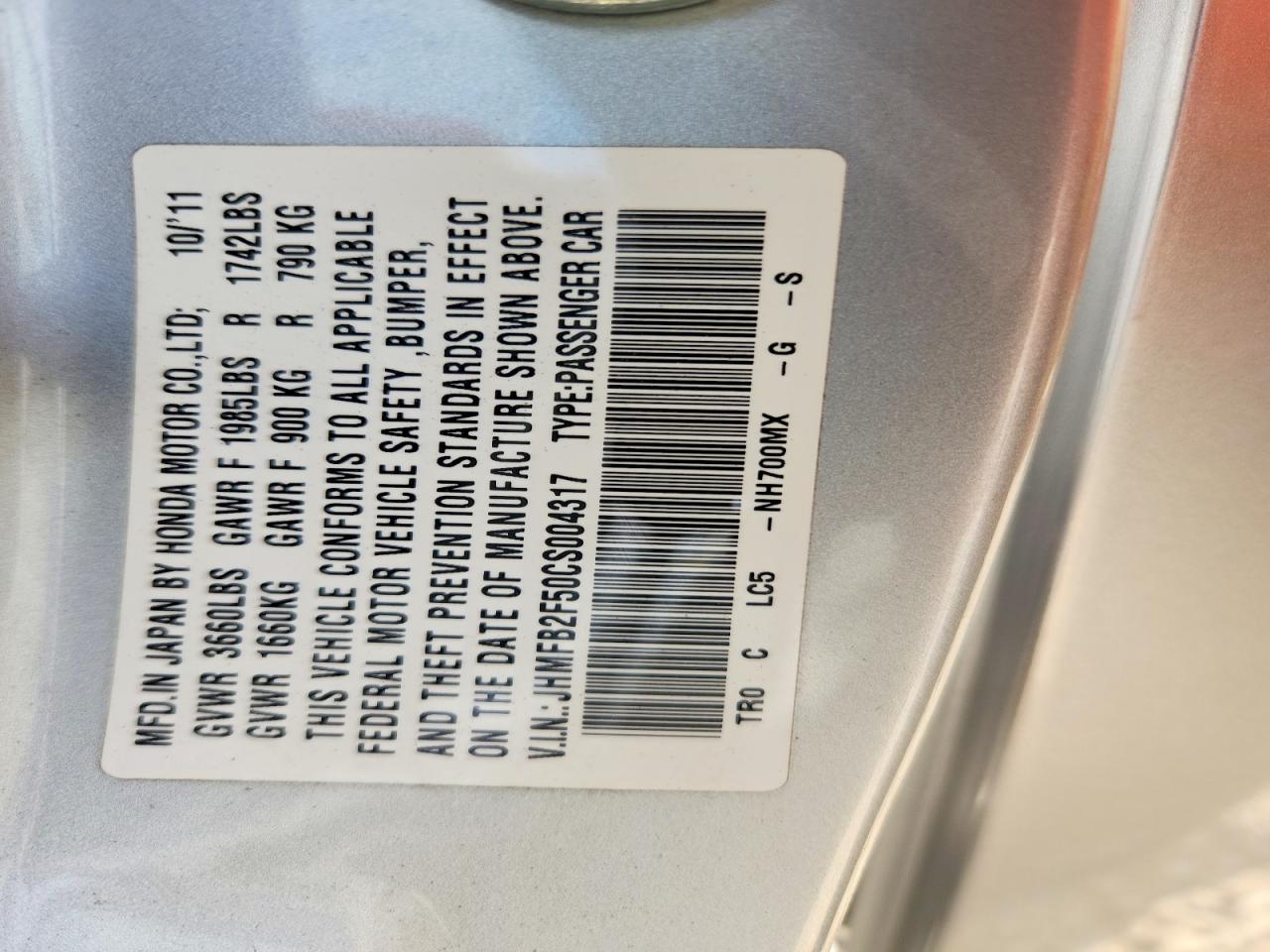 2012 Honda Civic Lx Silver vin: JHMFB2F50CS004317