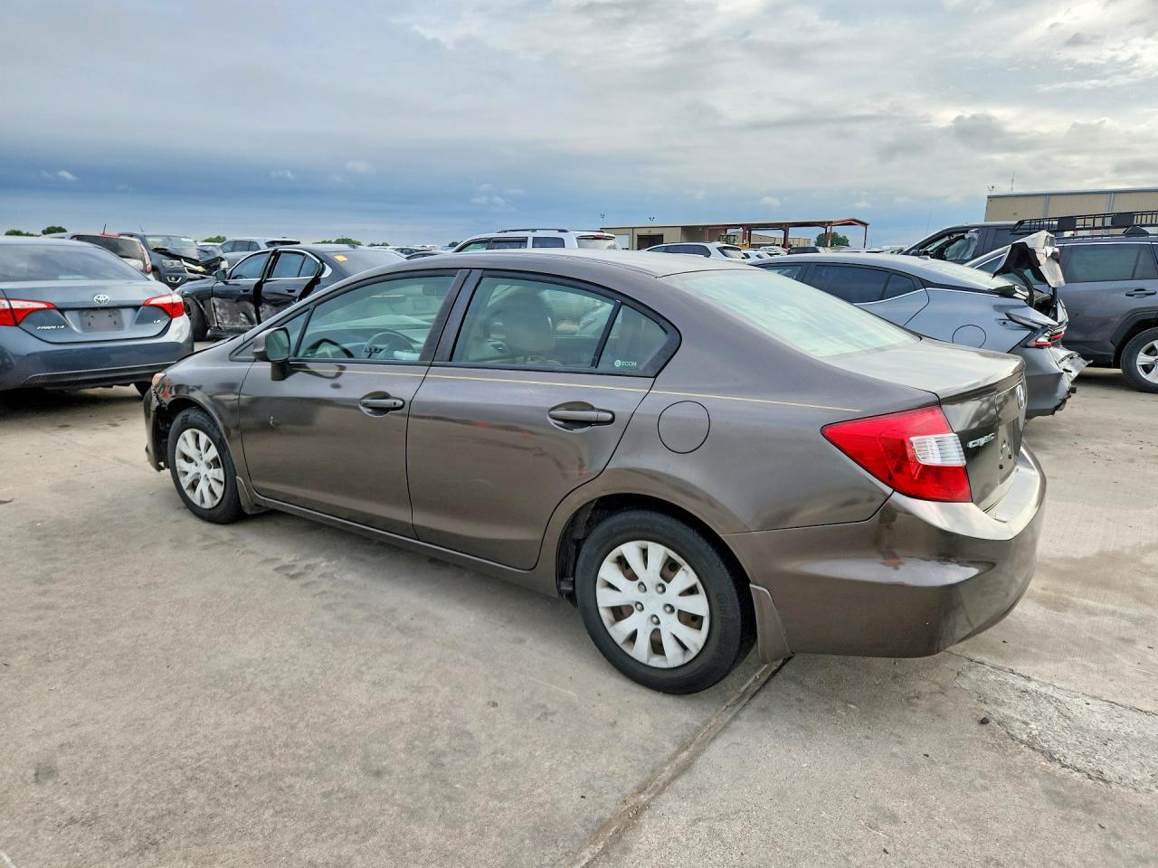 2012 Honda Civic Lx Желто-коричневый vin: JHMFB2F51CS001636