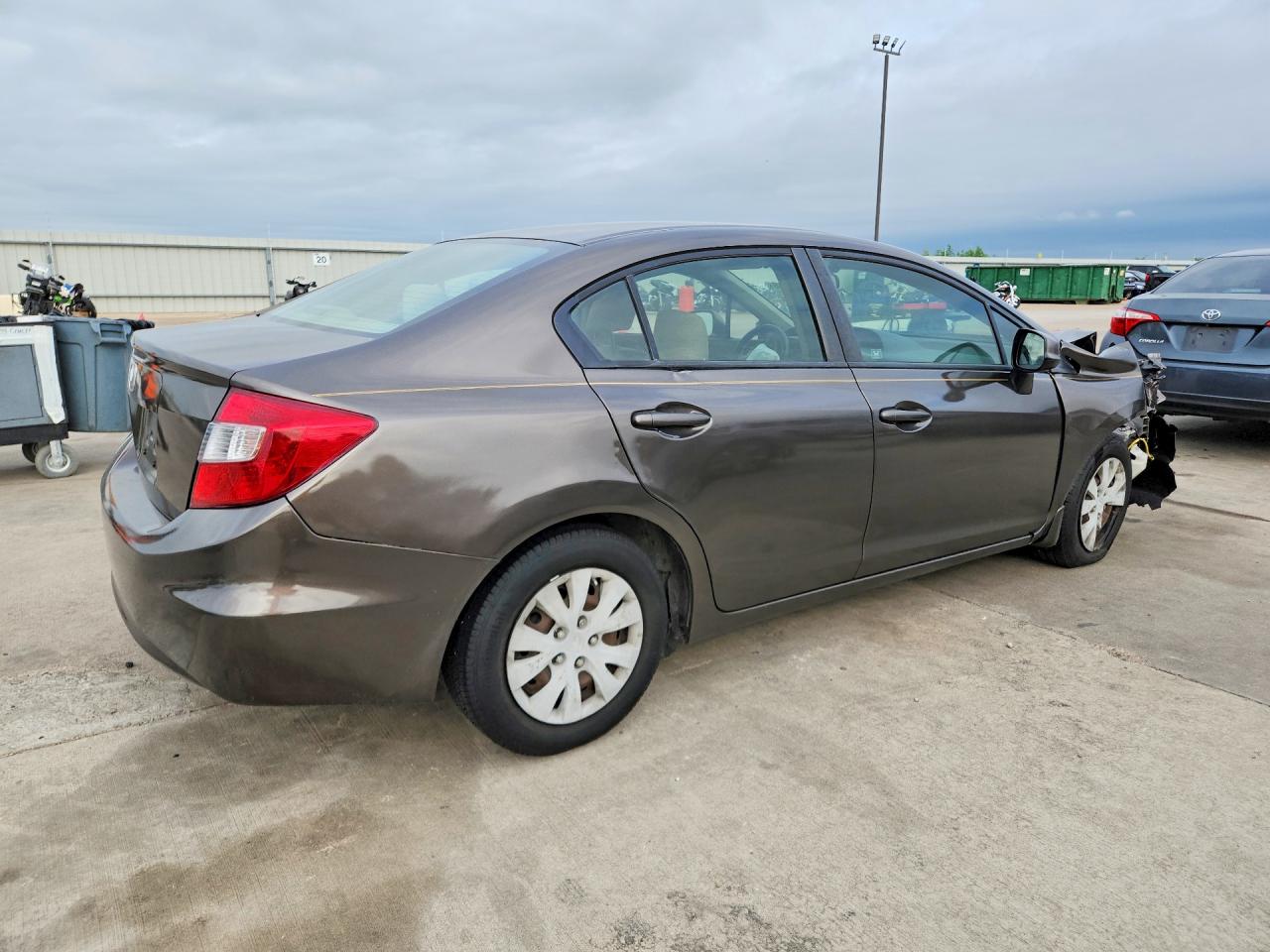 2012 Honda Civic Lx Желто-коричневый vin: JHMFB2F51CS001636