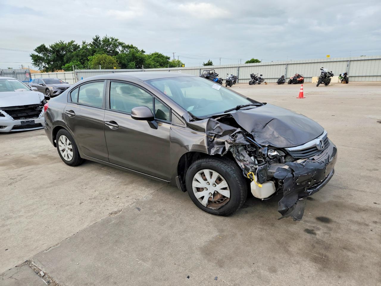 2012 Honda Civic Lx Желто-коричневый vin: JHMFB2F51CS001636