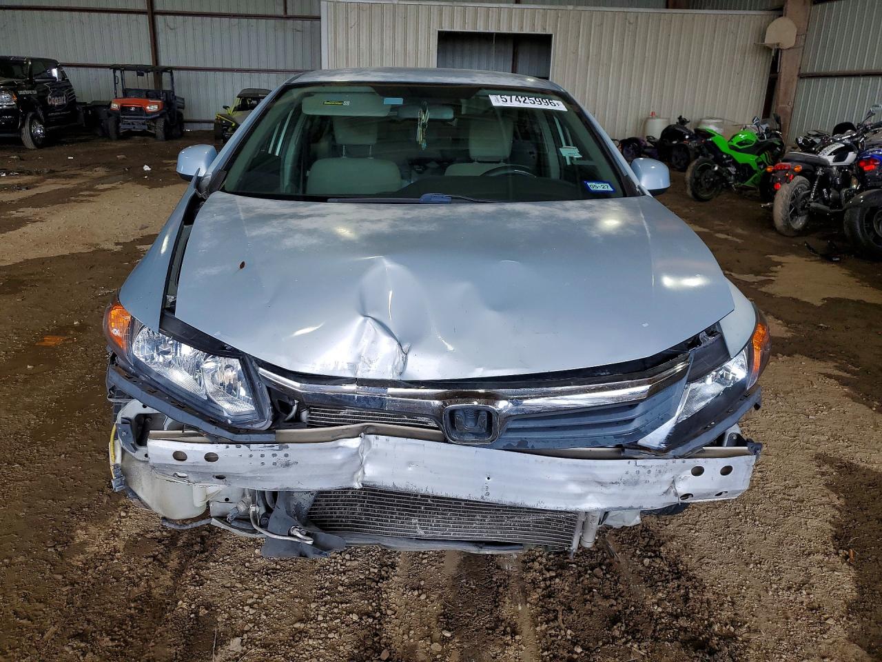2012 Honda Civic Lx Gray vin: JHMFB2F54CS001937