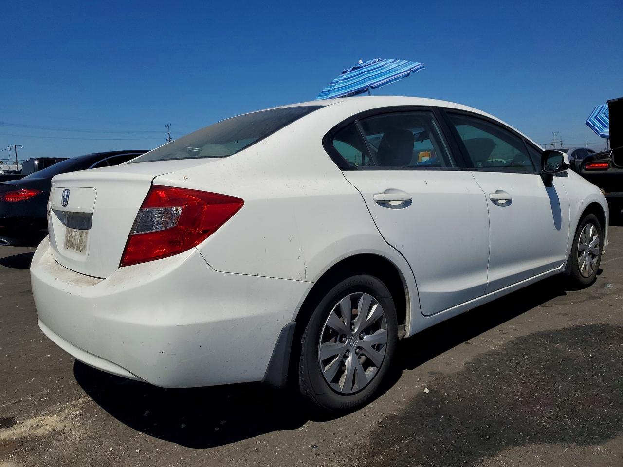 2012 Honda Civic Lx White vin: JHMFB2F54CS002201