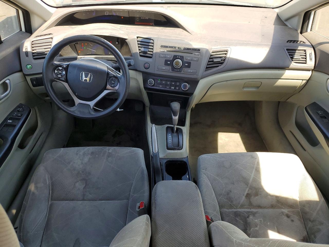 2012 Honda Civic Lx White vin: JHMFB2F54CS002201
