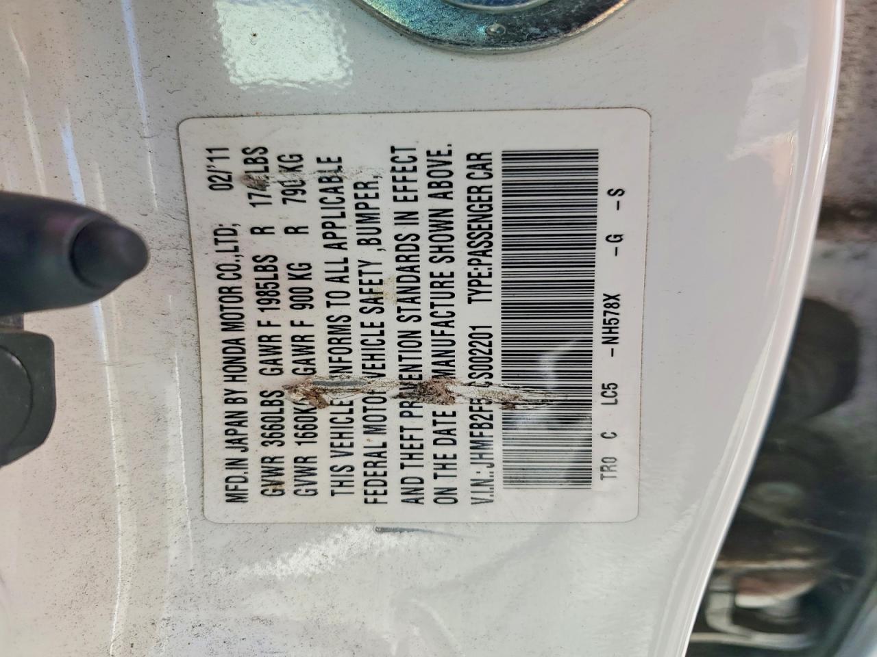 2012 Honda Civic Lx White vin: JHMFB2F54CS002201