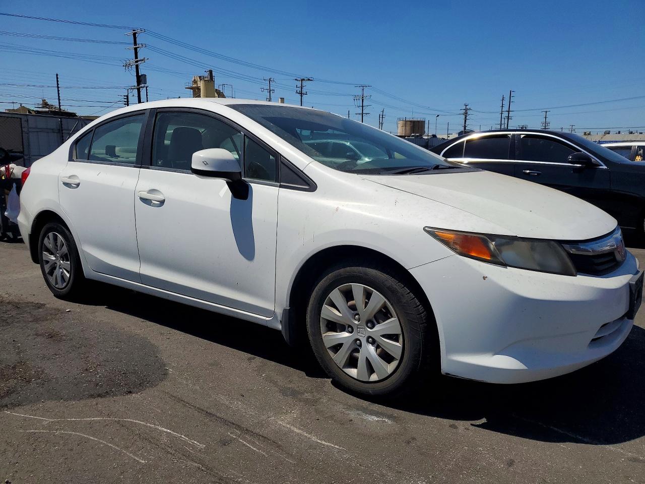 2012 Honda Civic Lx White vin: JHMFB2F54CS002201