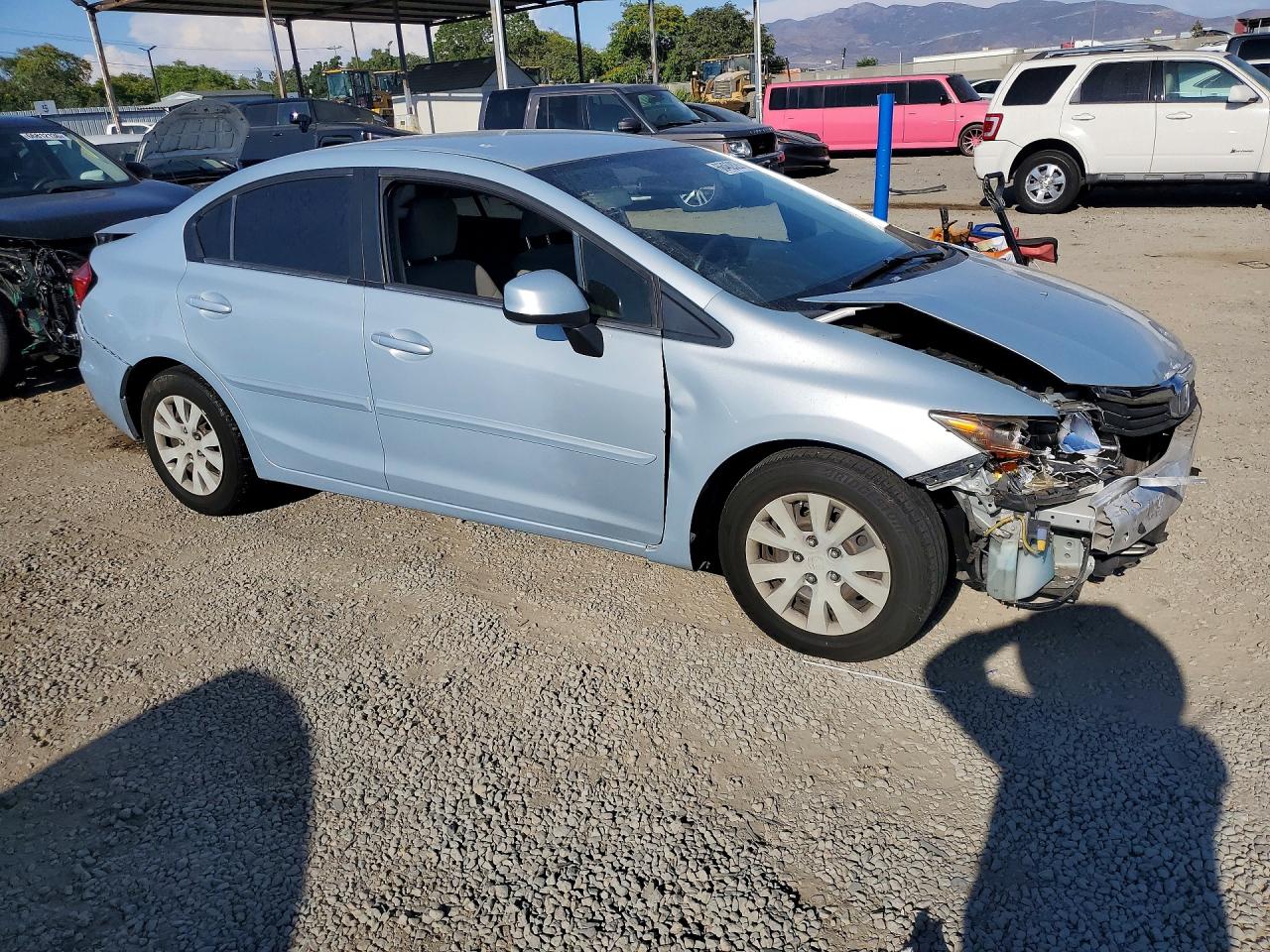 2012 Honda Civic Lx Blue vin: JHMFB2F54CS002571