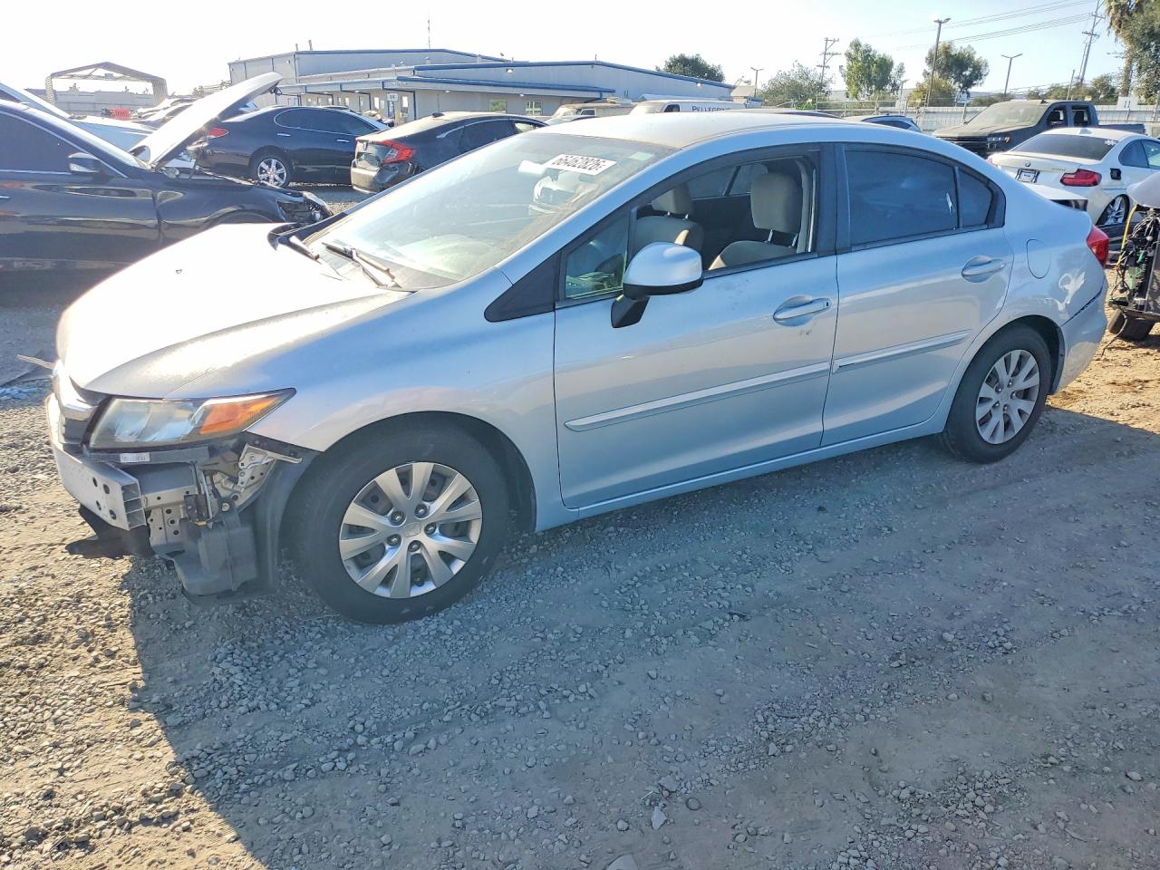 2012 Honda Civic Lx Blue vin: JHMFB2F54CS002571
