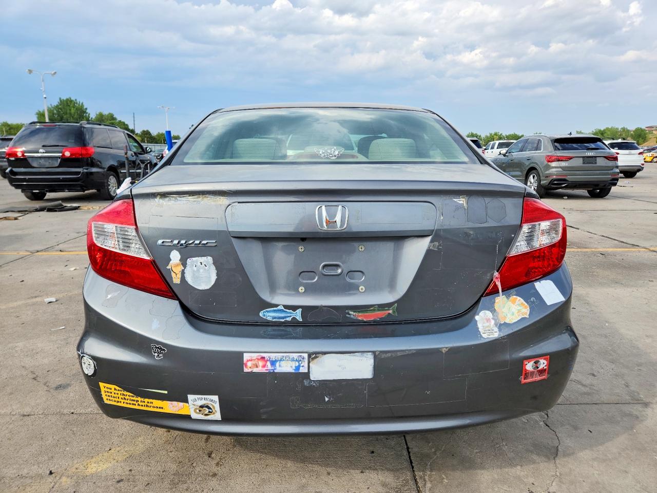2012 Honda Civic Lx Gray vin: JHMFB2F55CS000697