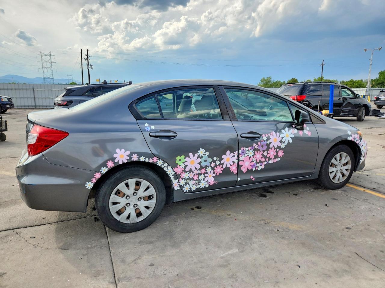 2012 Honda Civic Lx Gray vin: JHMFB2F55CS000697